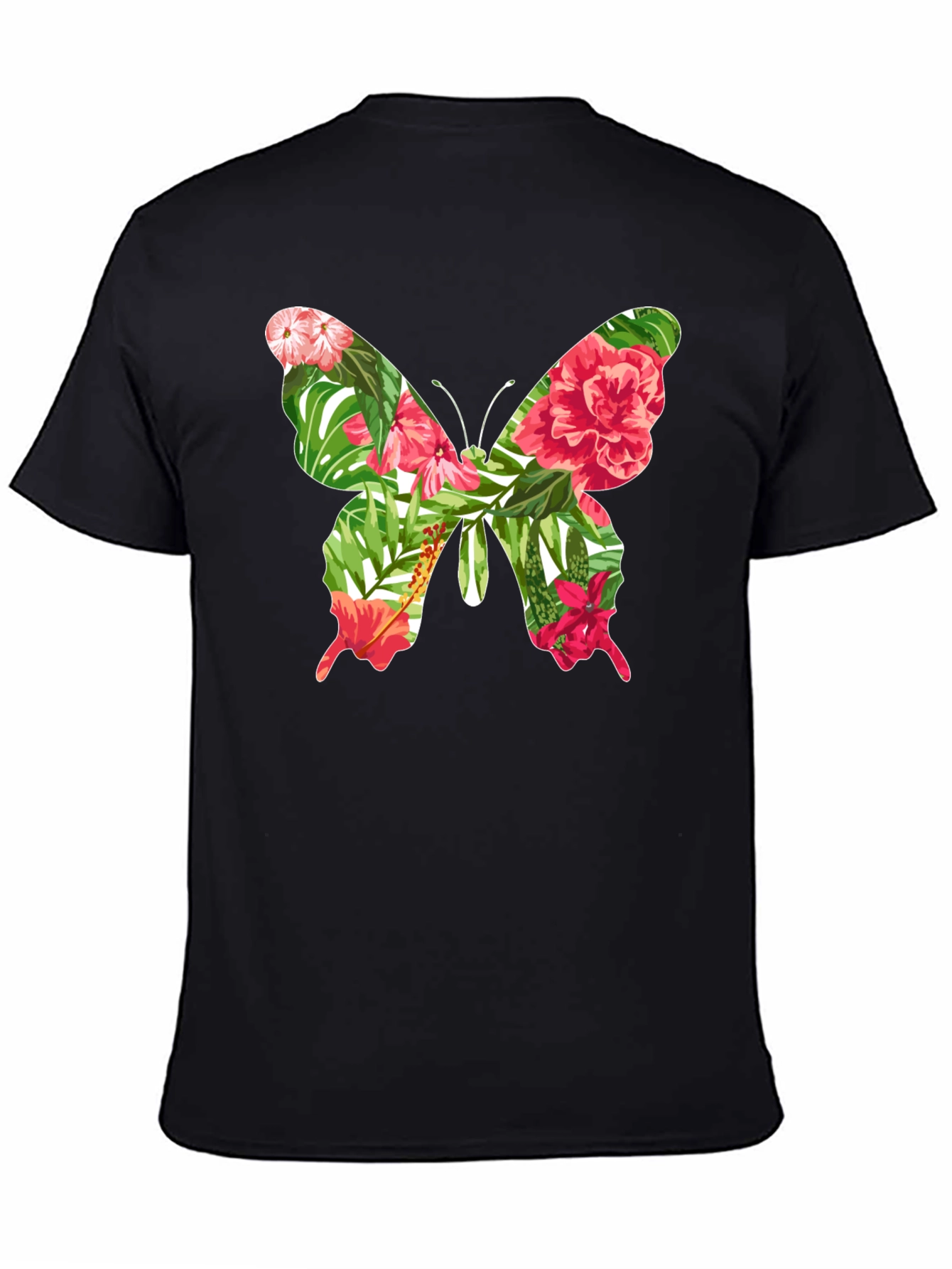 Tropical Floral Butterfly Graphic Tee