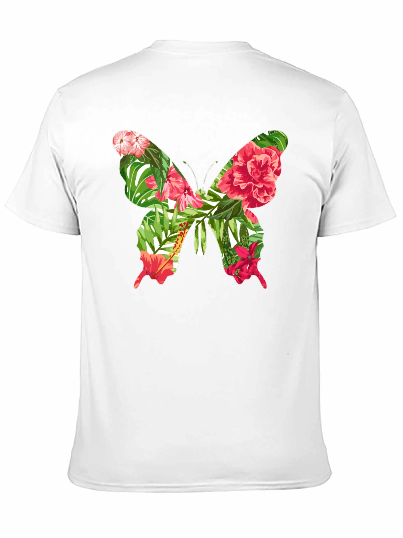 Tropical Floral Butterfly Graphic Tee