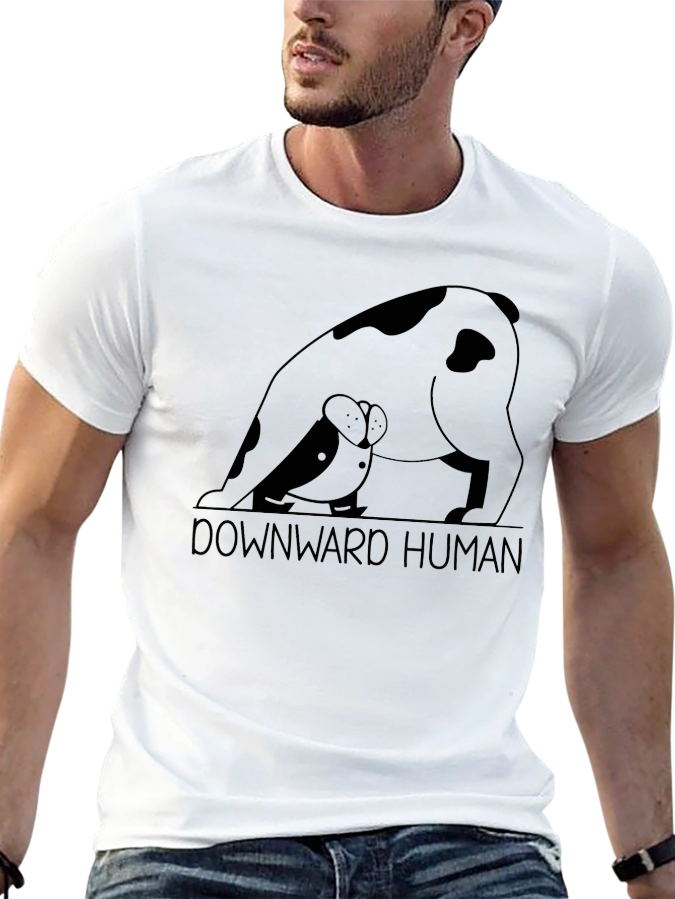Downward Human Graphic T-Shirt - Black