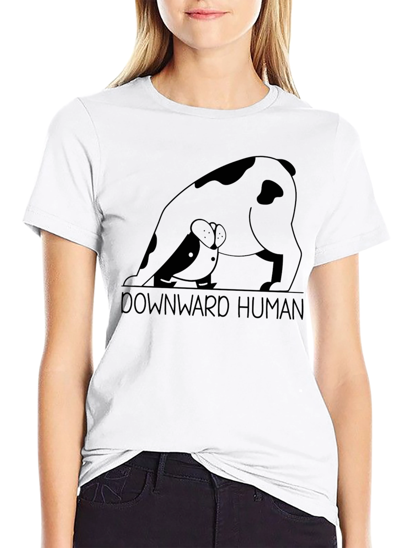 Downward Human Graphic T-Shirt - Black