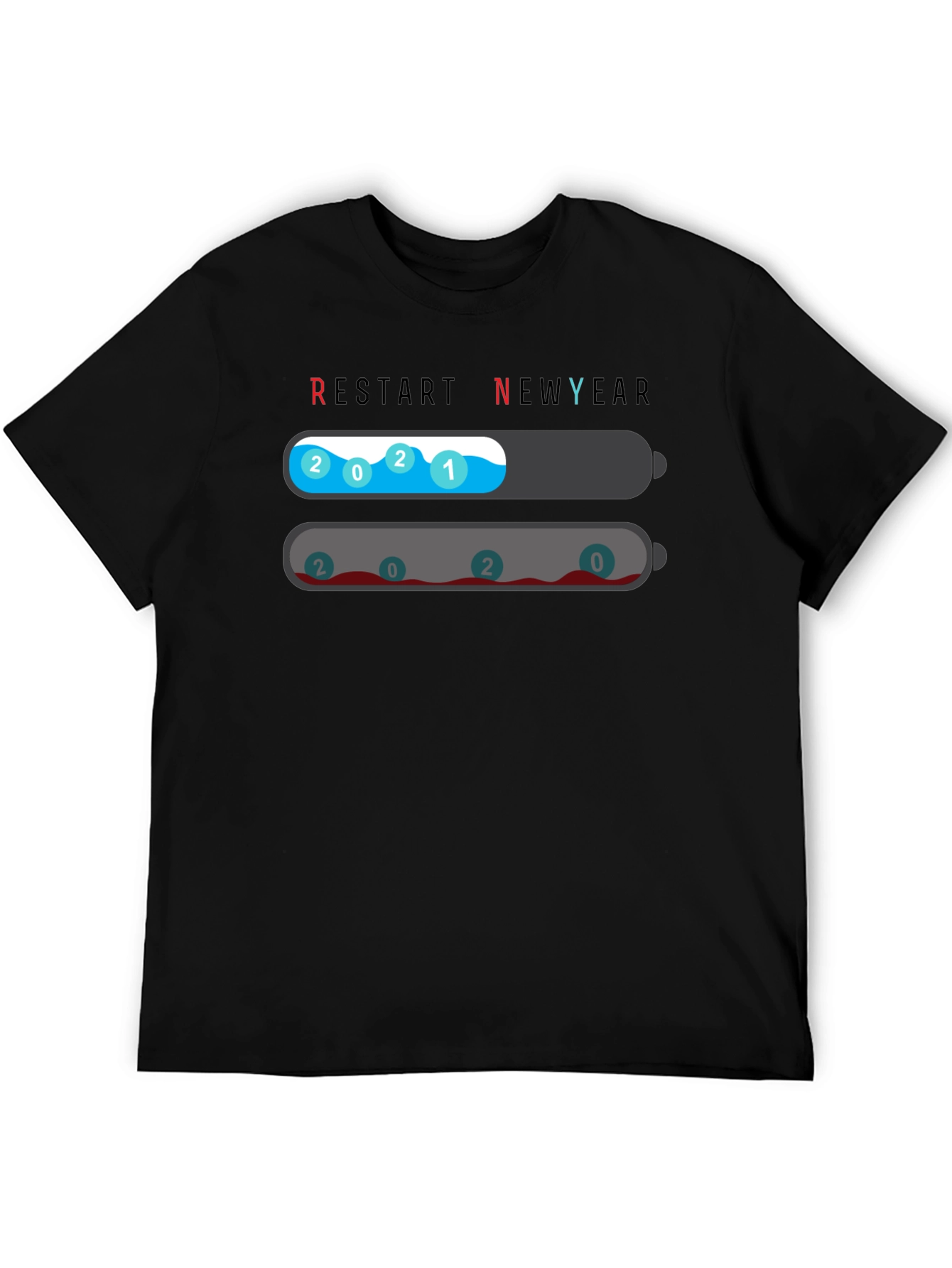 Restart New Year T-Shirt - 2021 Full Charge