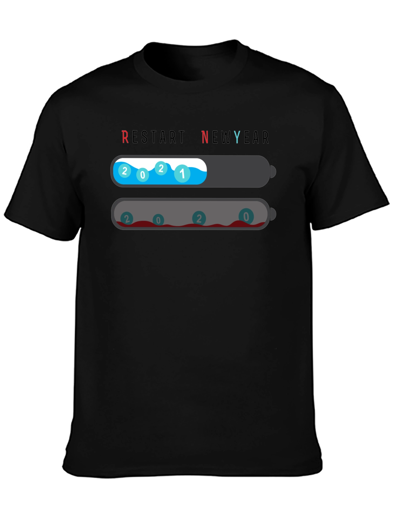 Restart New Year T-Shirt - 2021 Full Charge