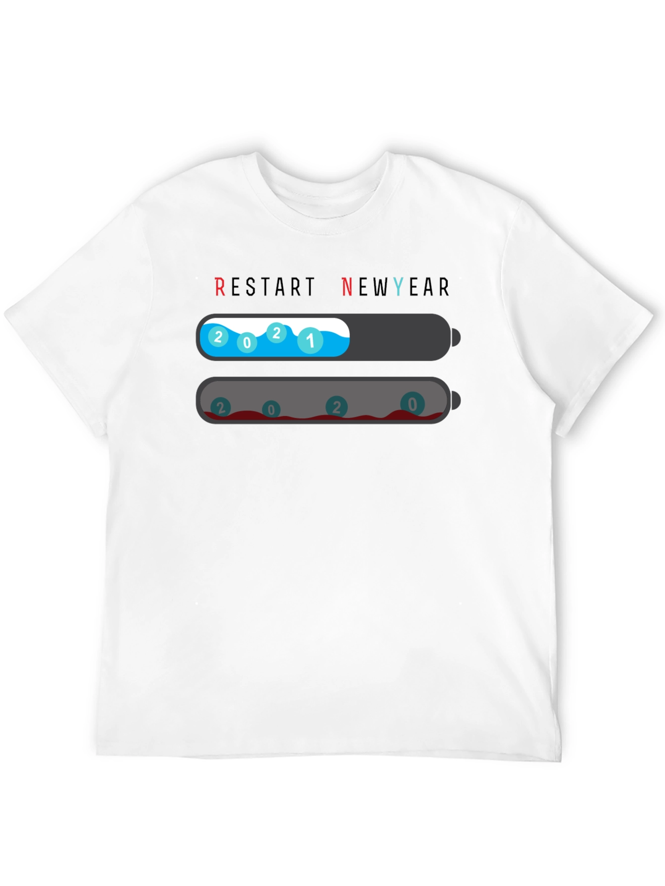 Restart New Year T-Shirt - 2021 Full Charge