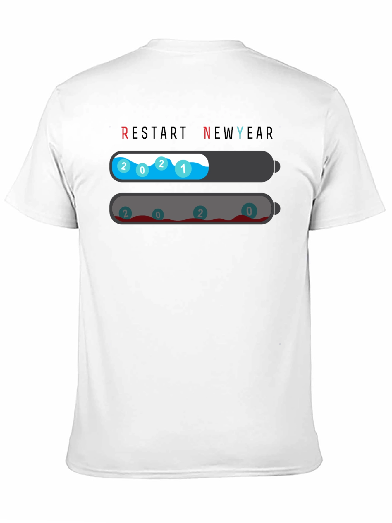 Restart New Year T-Shirt - 2021 Full Charge