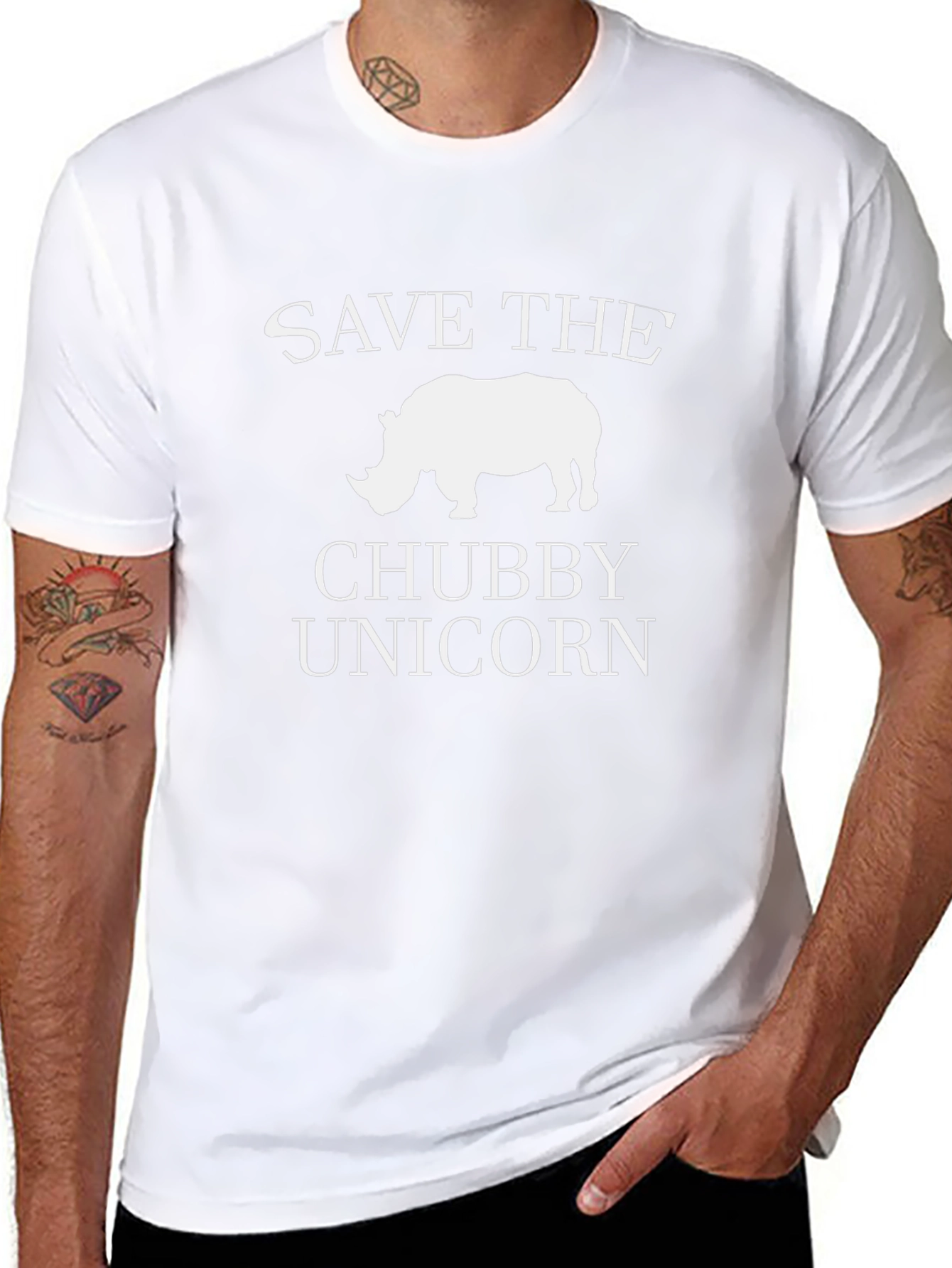 Save the Chubby Unicorn Black T-Shirt