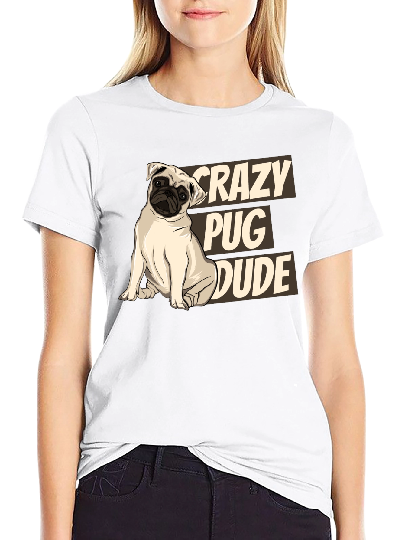 Crazy Pug Dude T-Shirt - Funny Dog Lover Tee