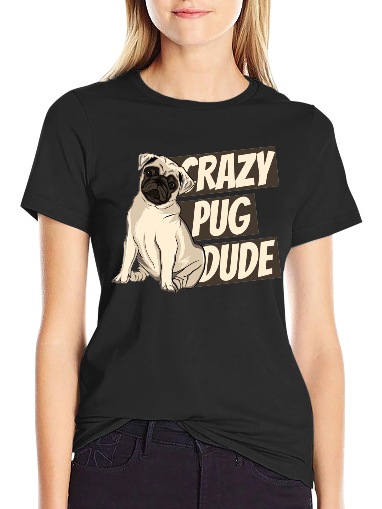 Crazy Pug Dude T-Shirt - Funny Dog Lover Tee