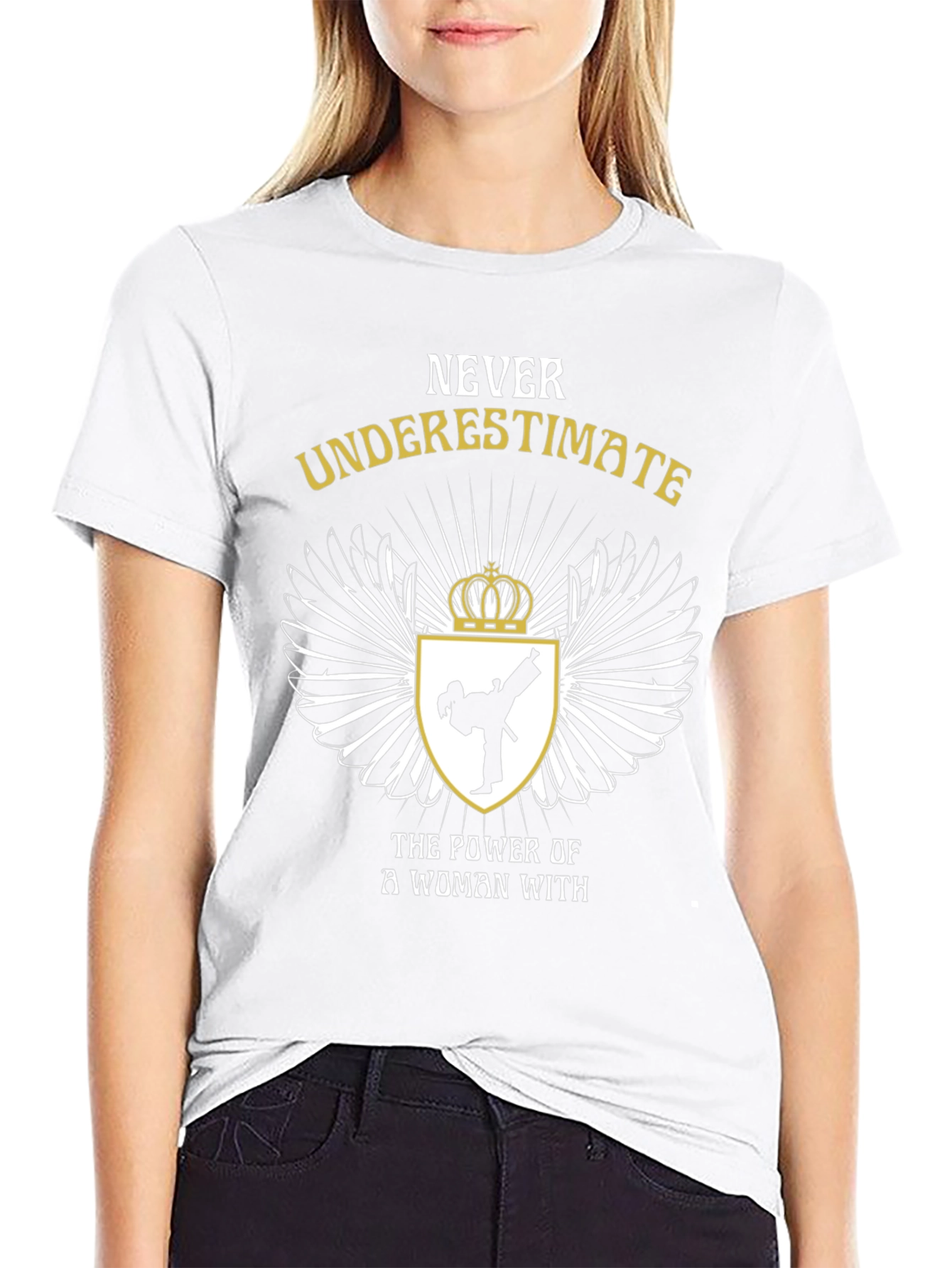 Never Underestimate Karate Woman Black T-Shirt