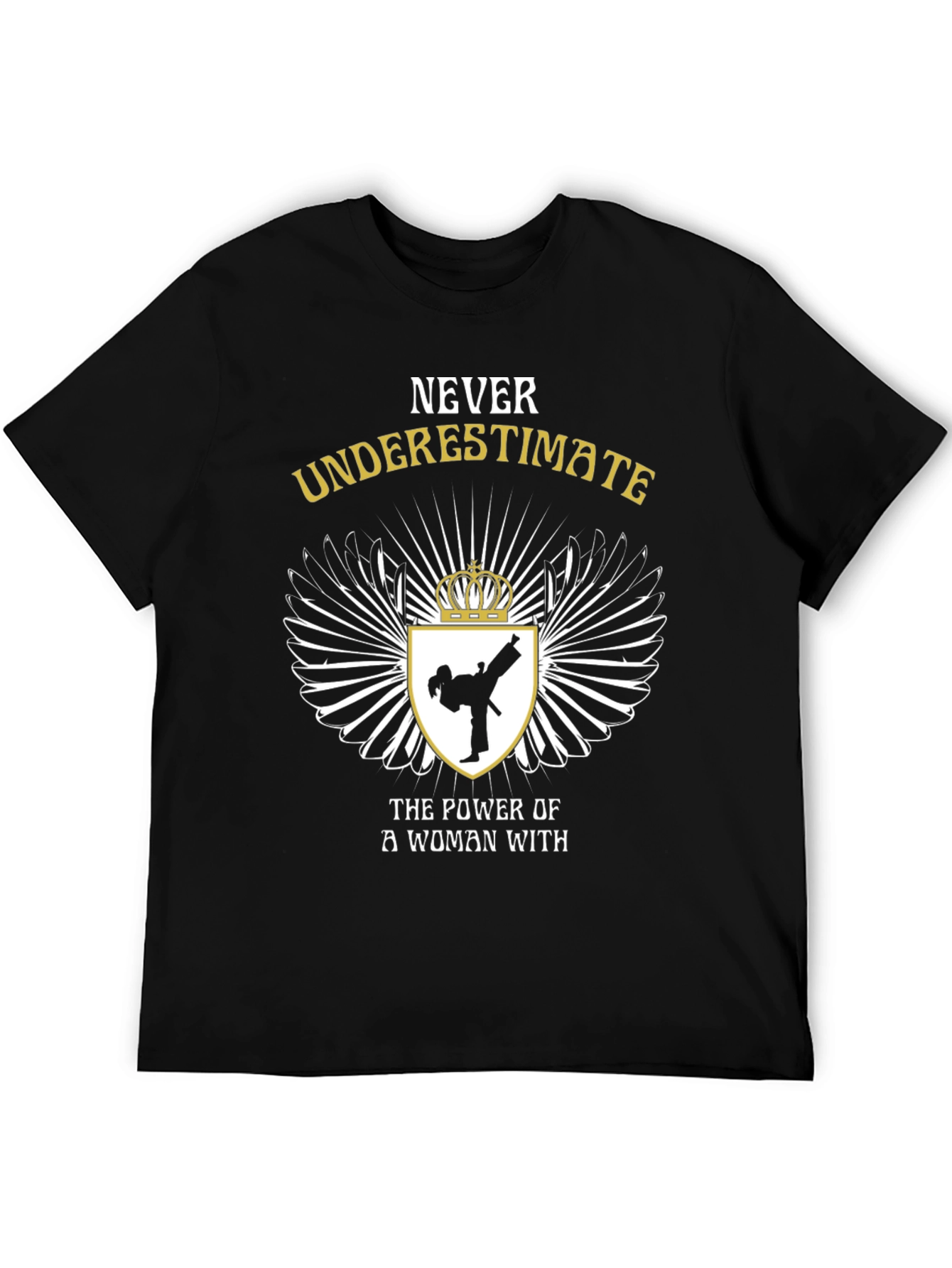 Never Underestimate Karate Woman Black T-Shirt