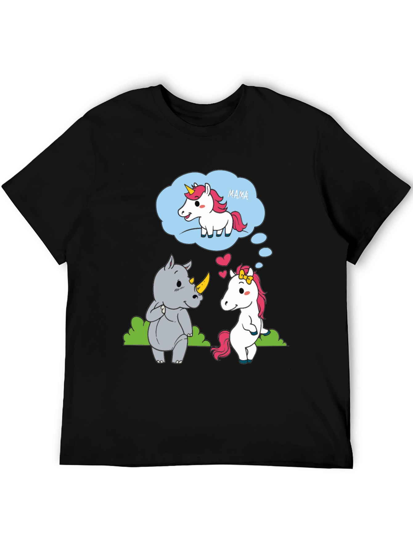Unicorn & Rhino Mama Black T-Shirt