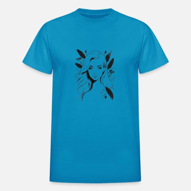 Minimalist Woman Portrait with Botanical Outlines