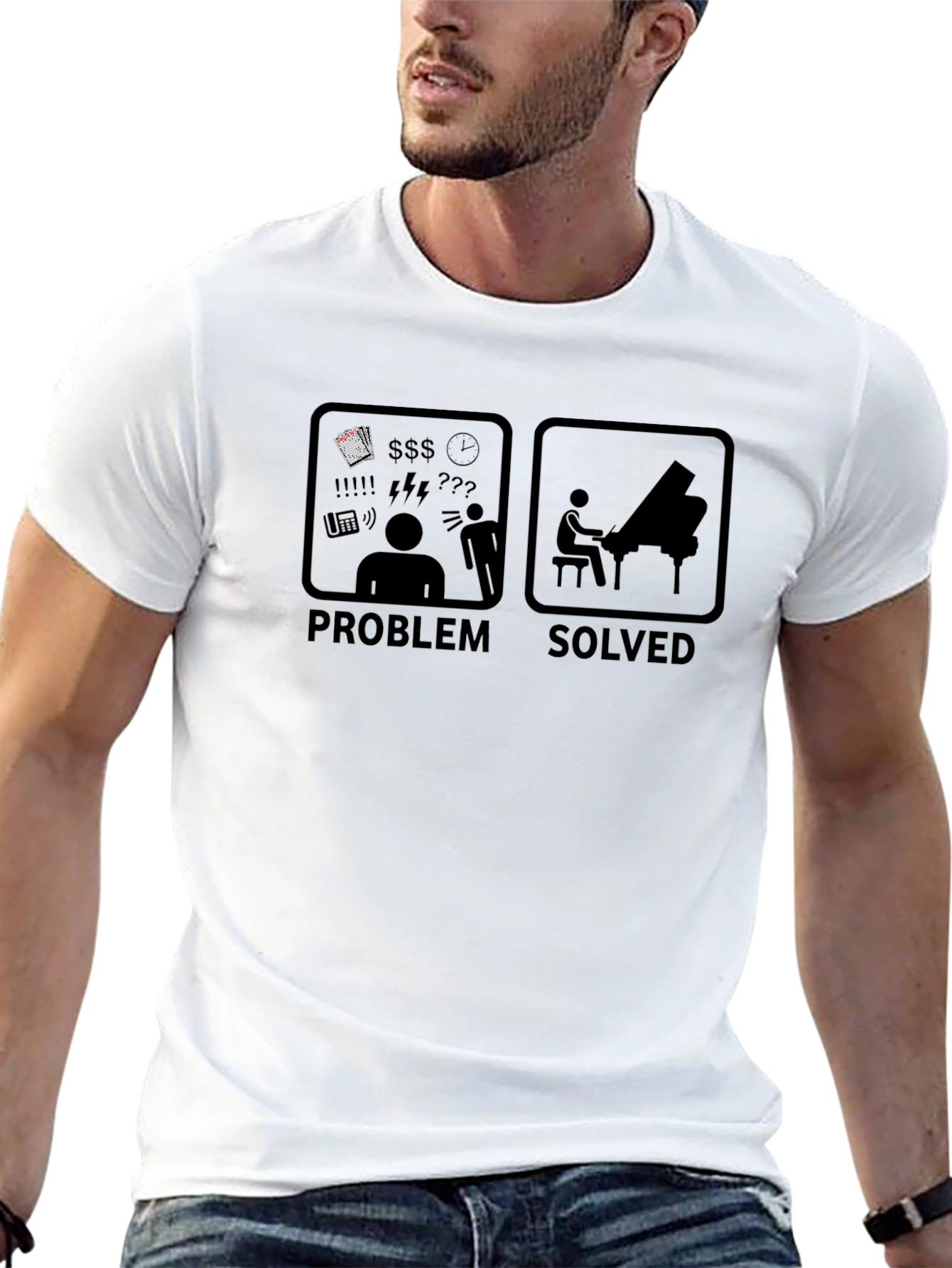 Problem Solved Piano T-Shirt - Musician Humor
