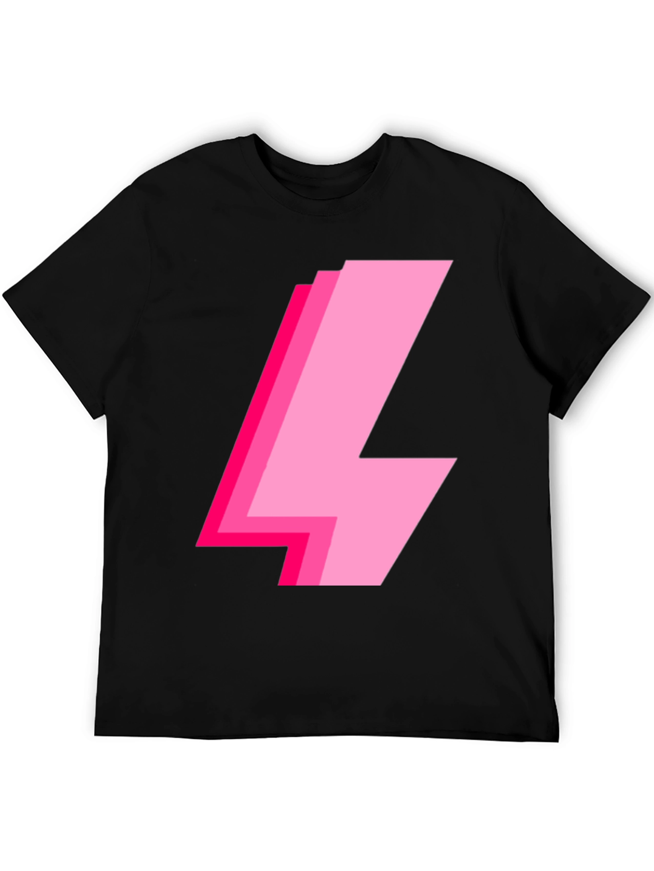 Trendy Pink Lightning Bolt Graphic Tee