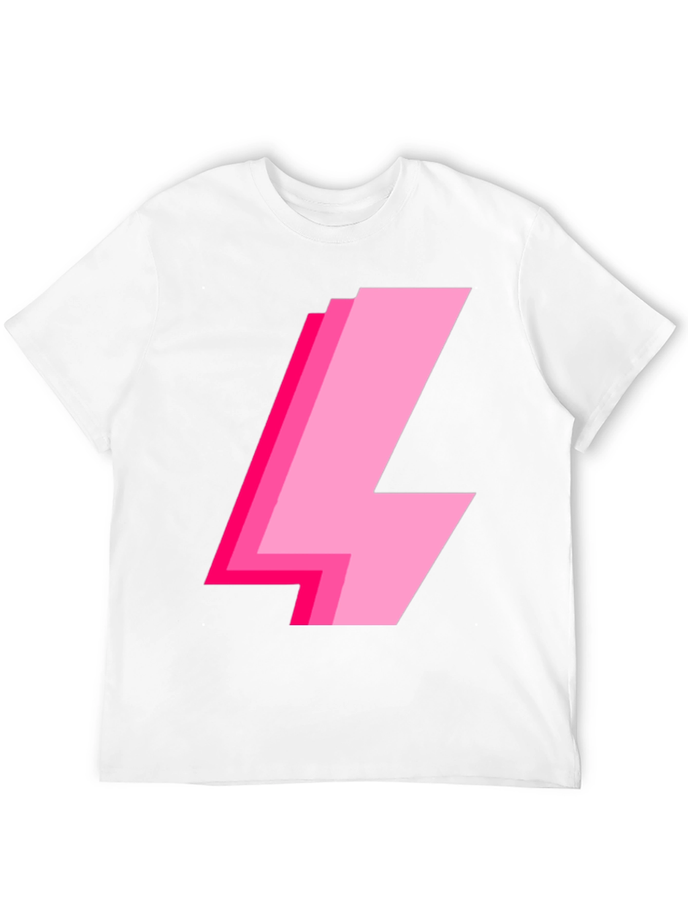 Trendy Pink Lightning Bolt Graphic Tee