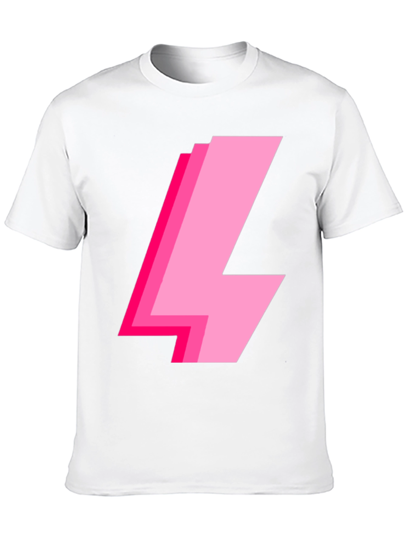 Trendy Pink Lightning Bolt Graphic Tee