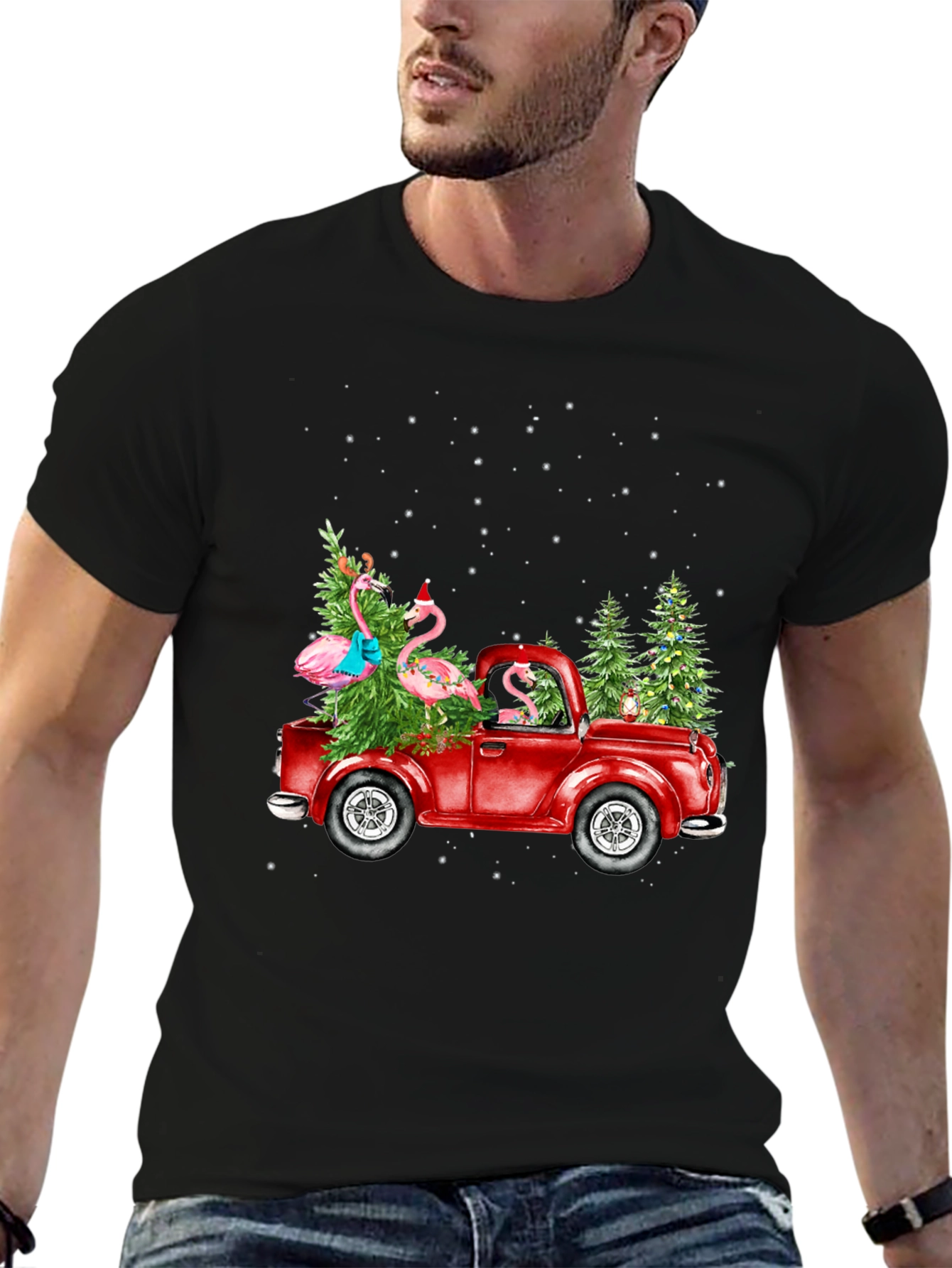 Festive Flamingo Truck Tee