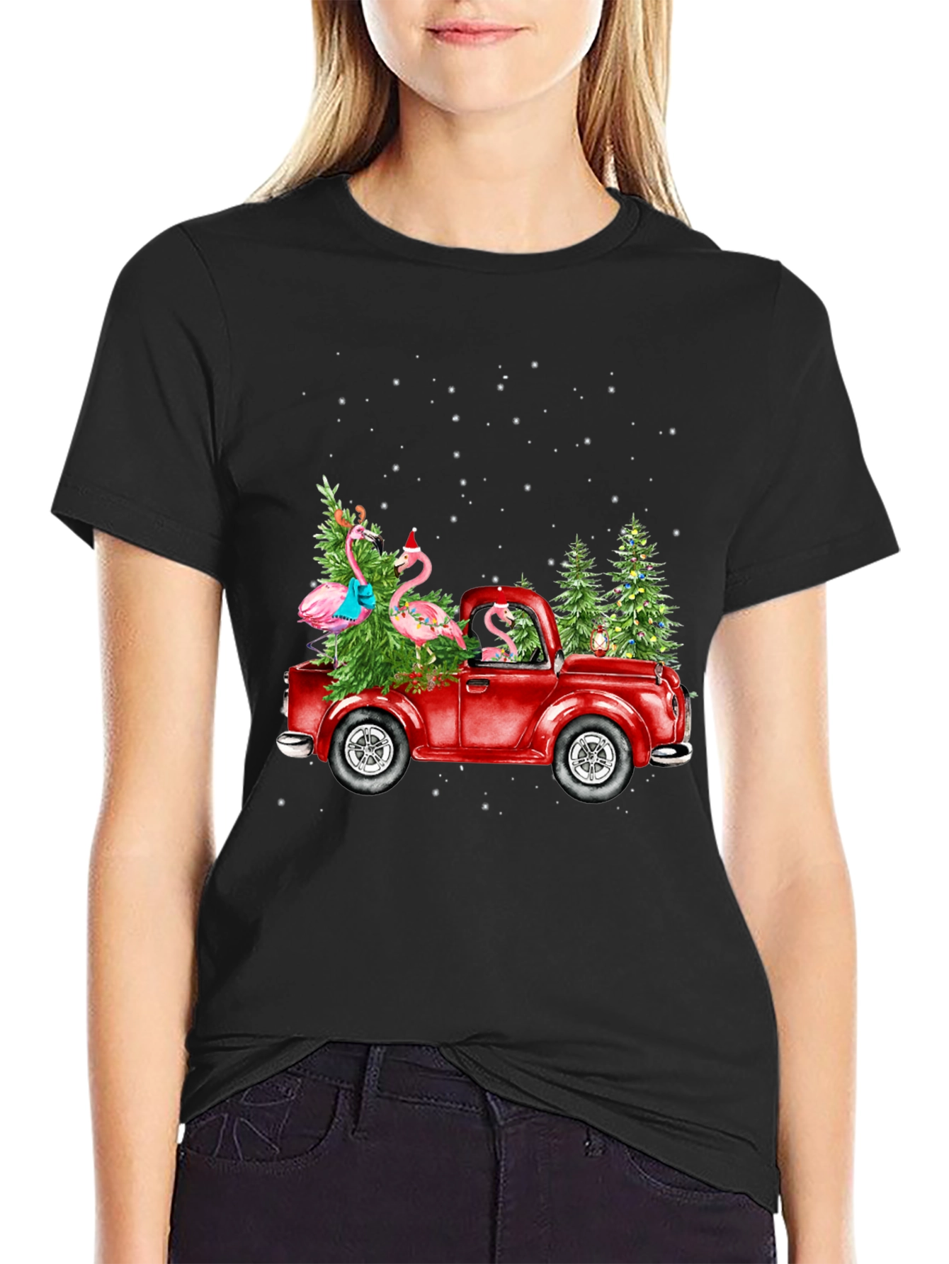 Festive Flamingo Truck Tee
