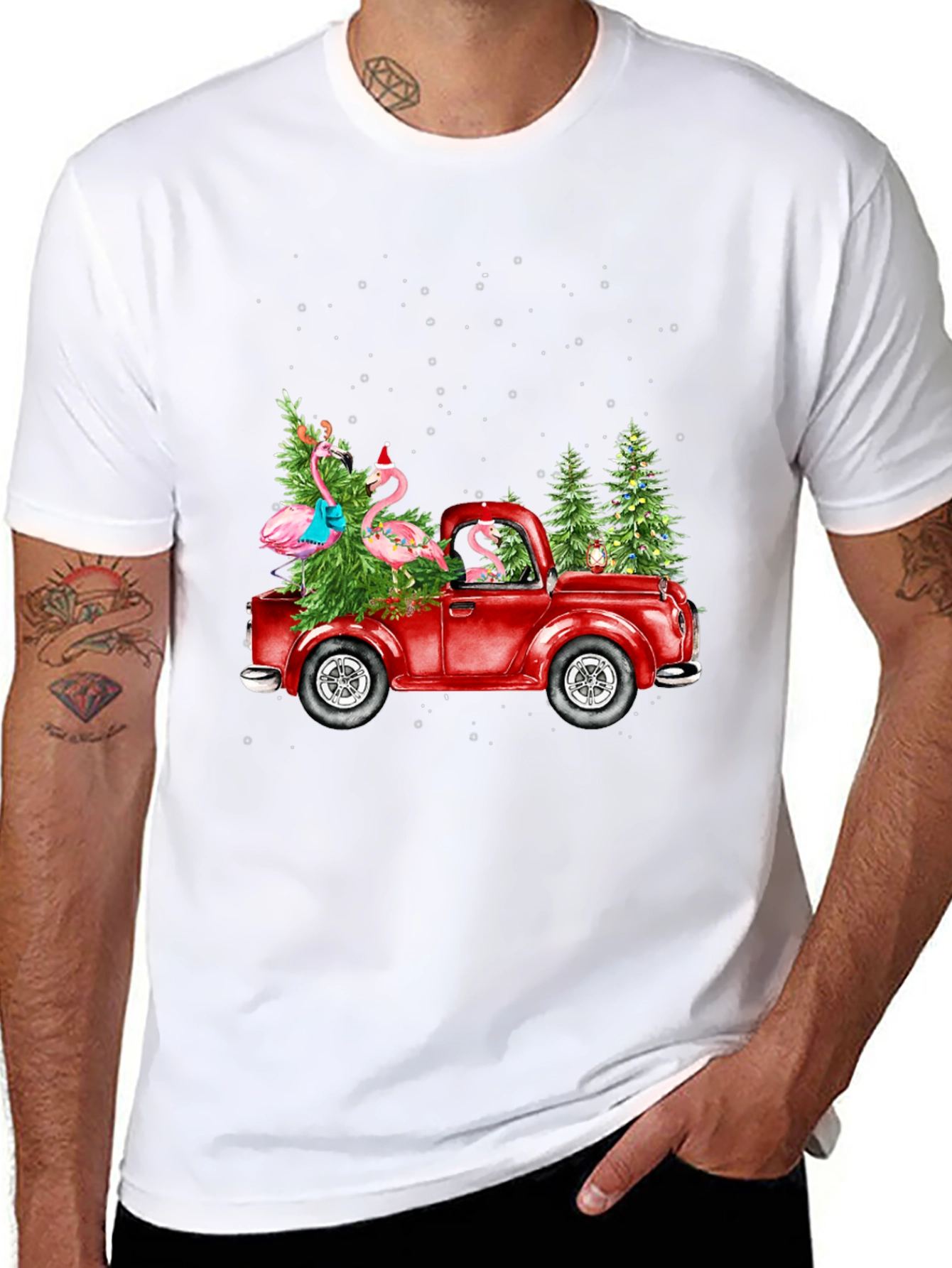 Festive Flamingo Truck Tee
