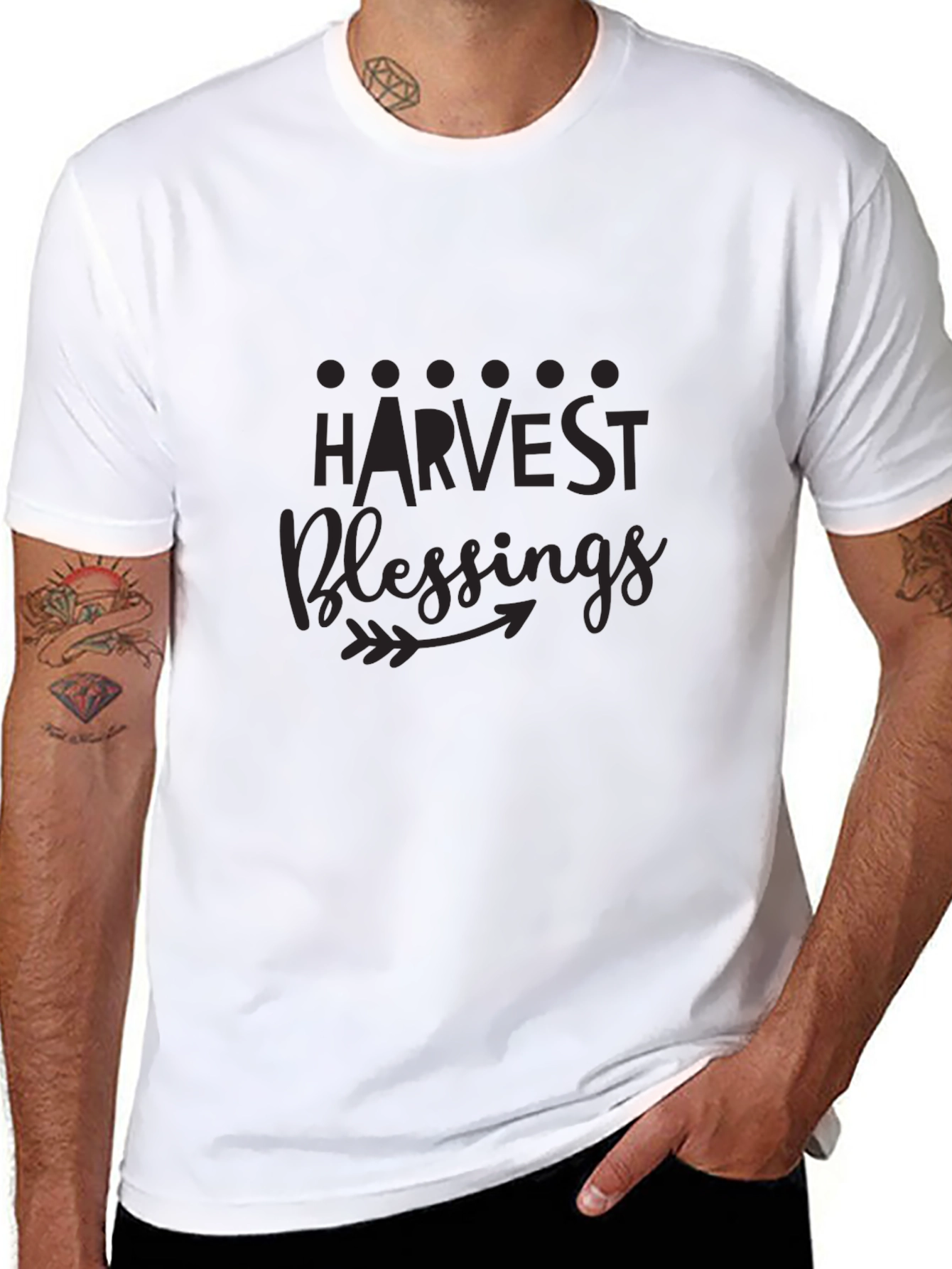 Harvest Blessings Black Graphic T-Shirt