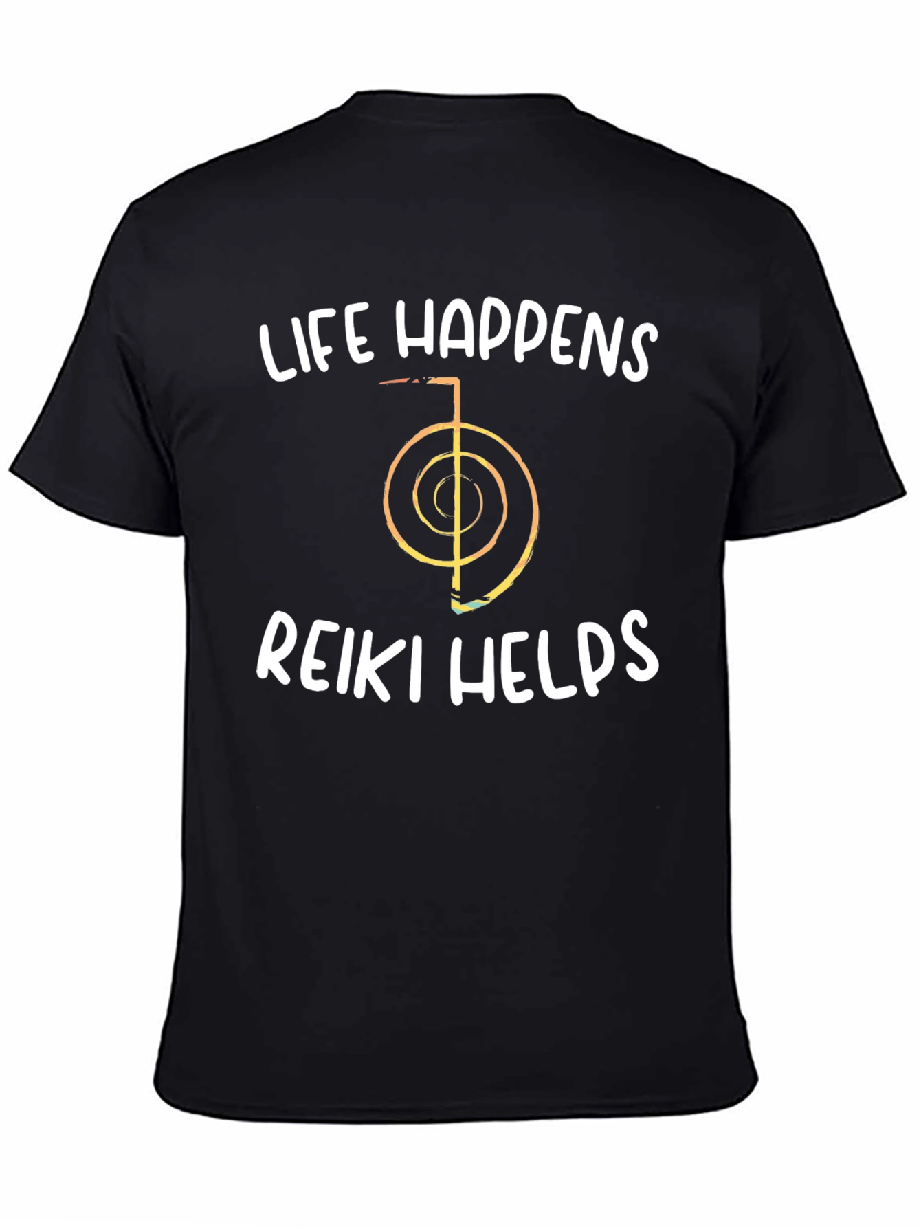 Life Happens Reiki Helps Black Graphic Tee