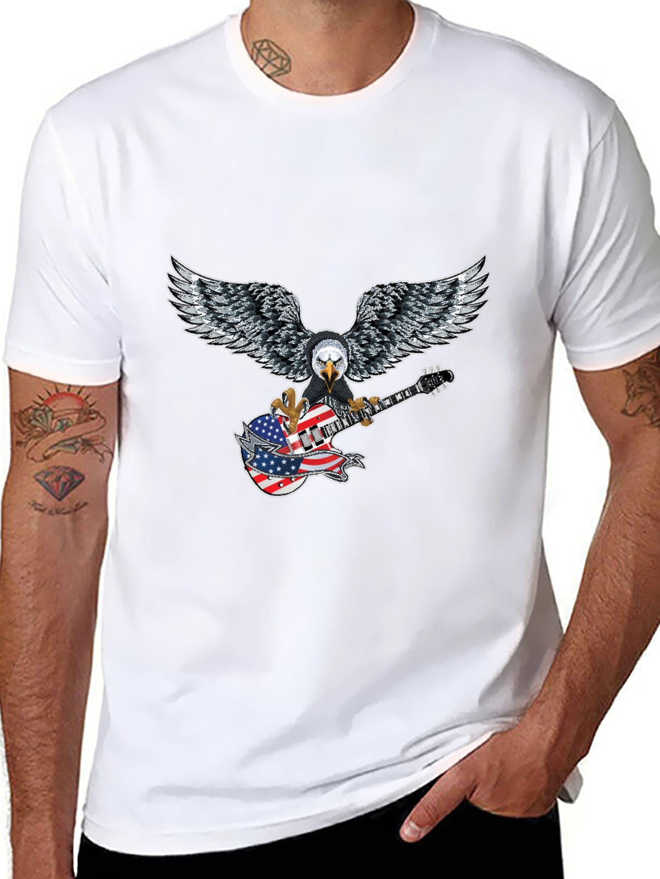 Eagle Guitar American Flag T-Shirt