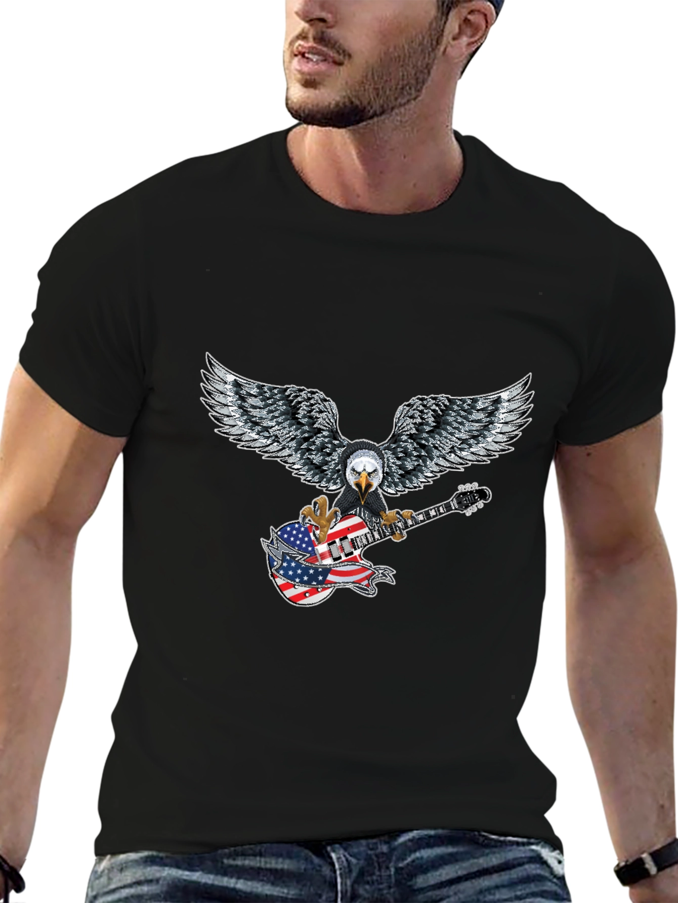 Eagle Guitar American Flag T-Shirt