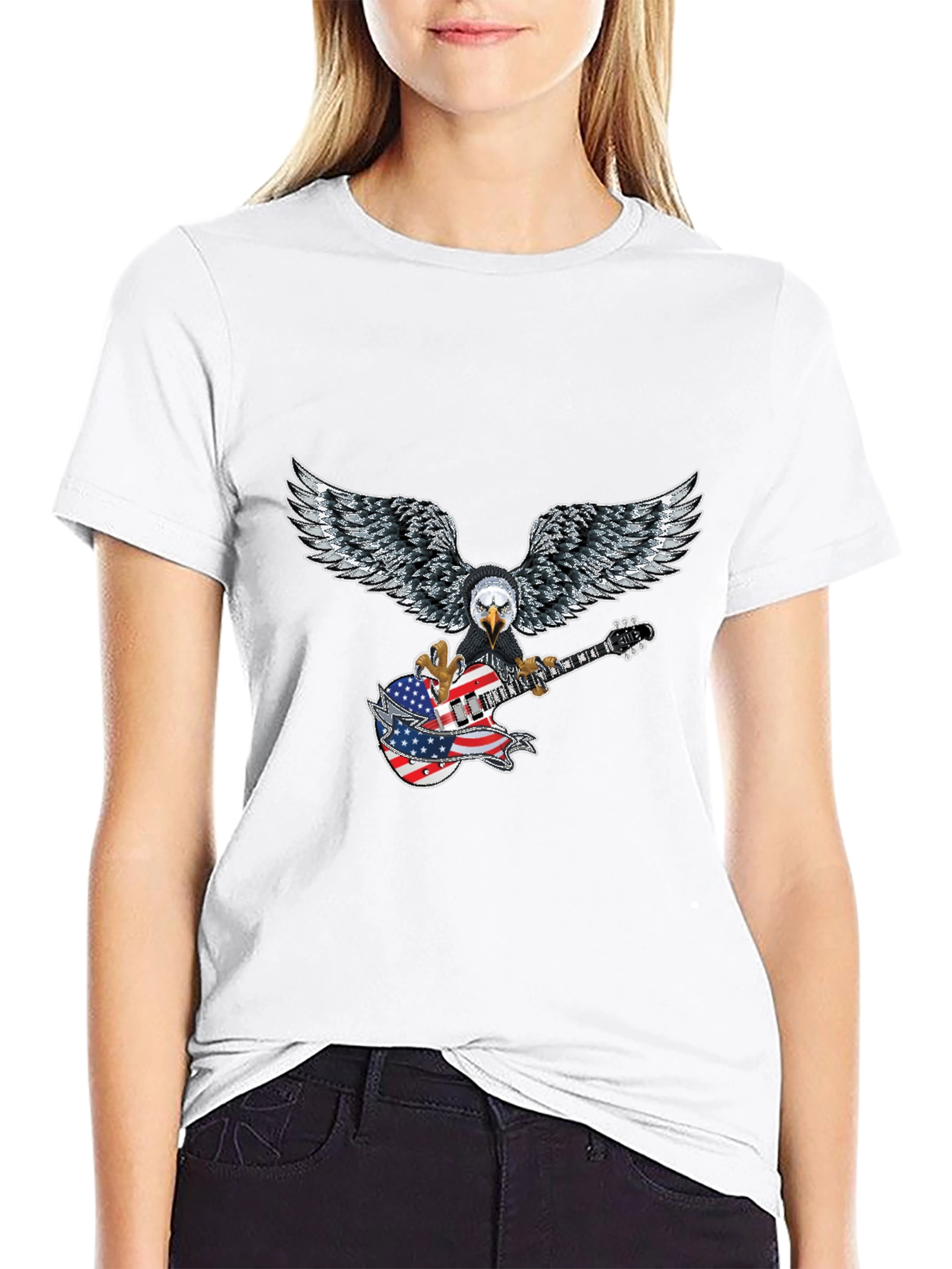 Eagle Guitar American Flag T-Shirt