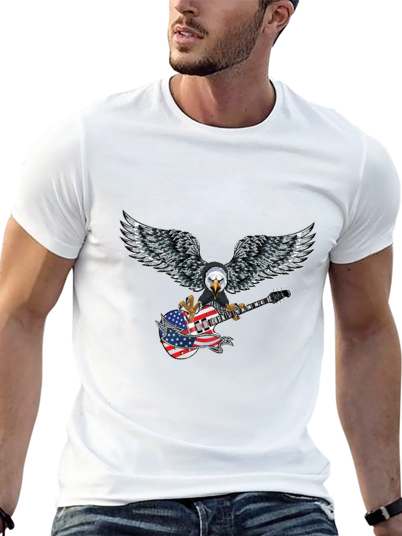 Eagle Guitar American Flag T-Shirt