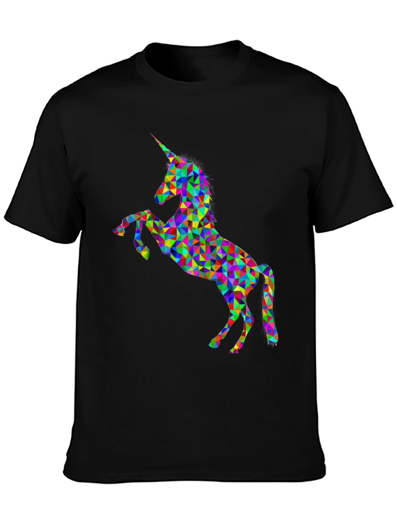 Rainbow Geometric Unicorn Graphic Tee