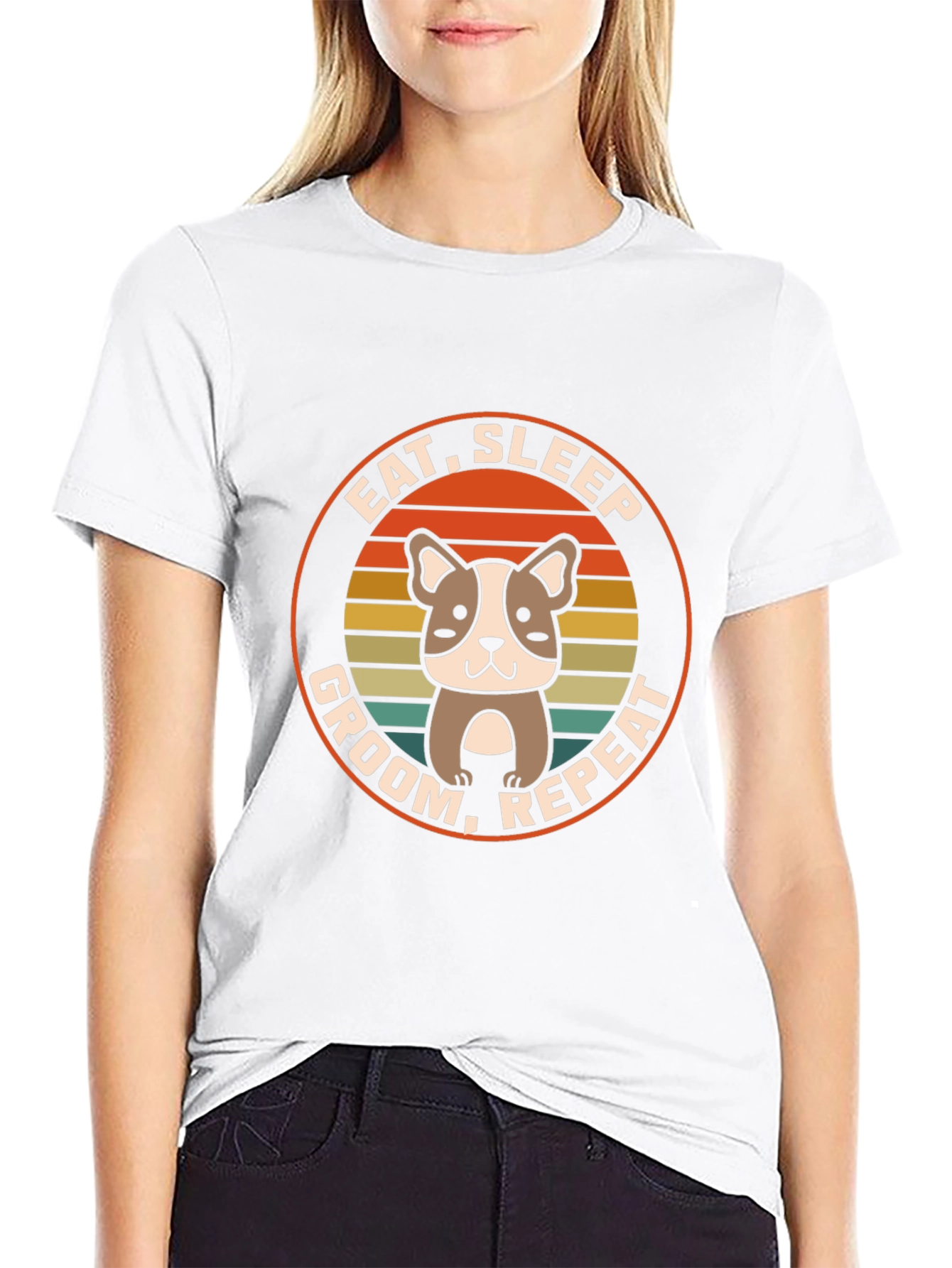 Eat Sleep Groom Repeat Dog T-Shirt