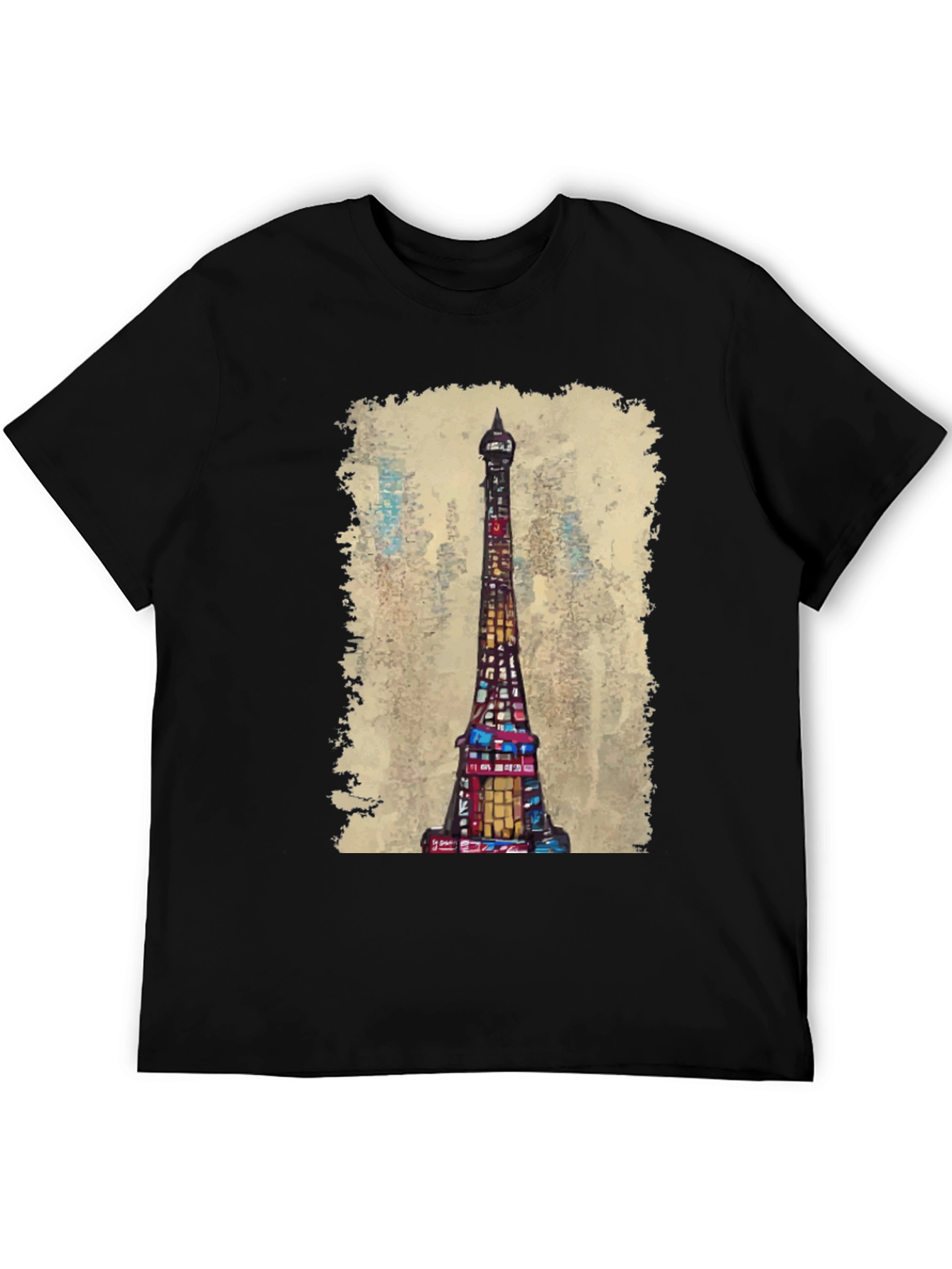 Eiffel Tower Graphic Tee - Artistic Cityscape Shirt
