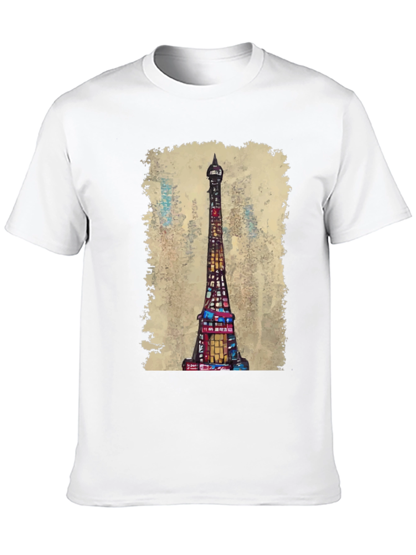 Eiffel Tower Graphic Tee - Artistic Cityscape Shirt