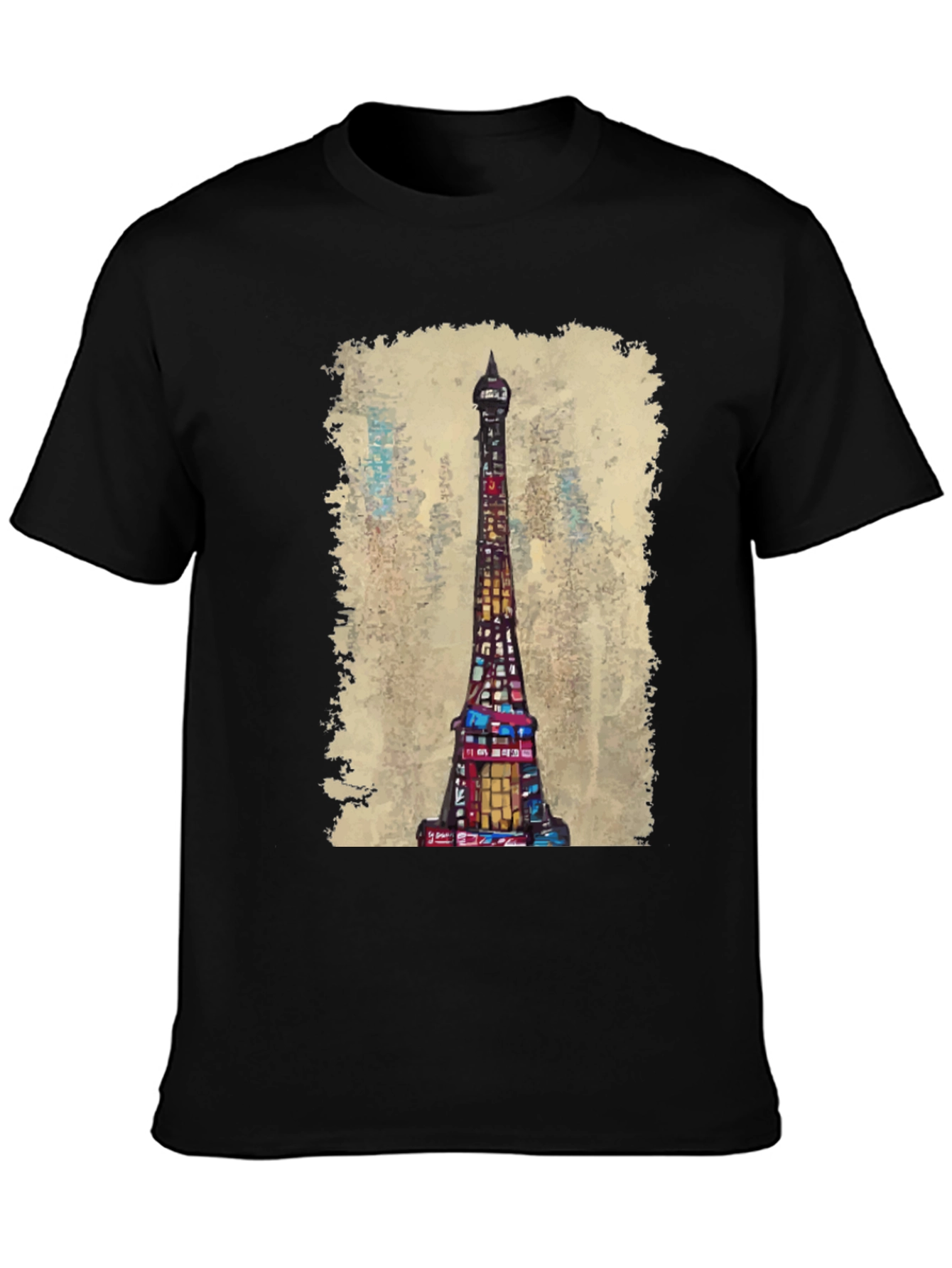Eiffel Tower Graphic Tee - Artistic Cityscape Shirt