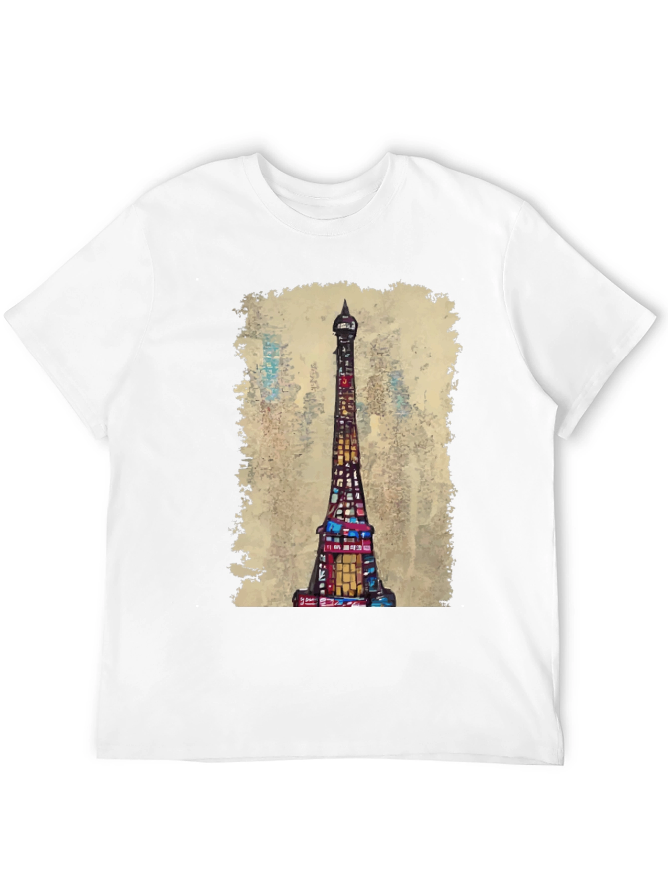Eiffel Tower Graphic Tee - Artistic Cityscape Shirt