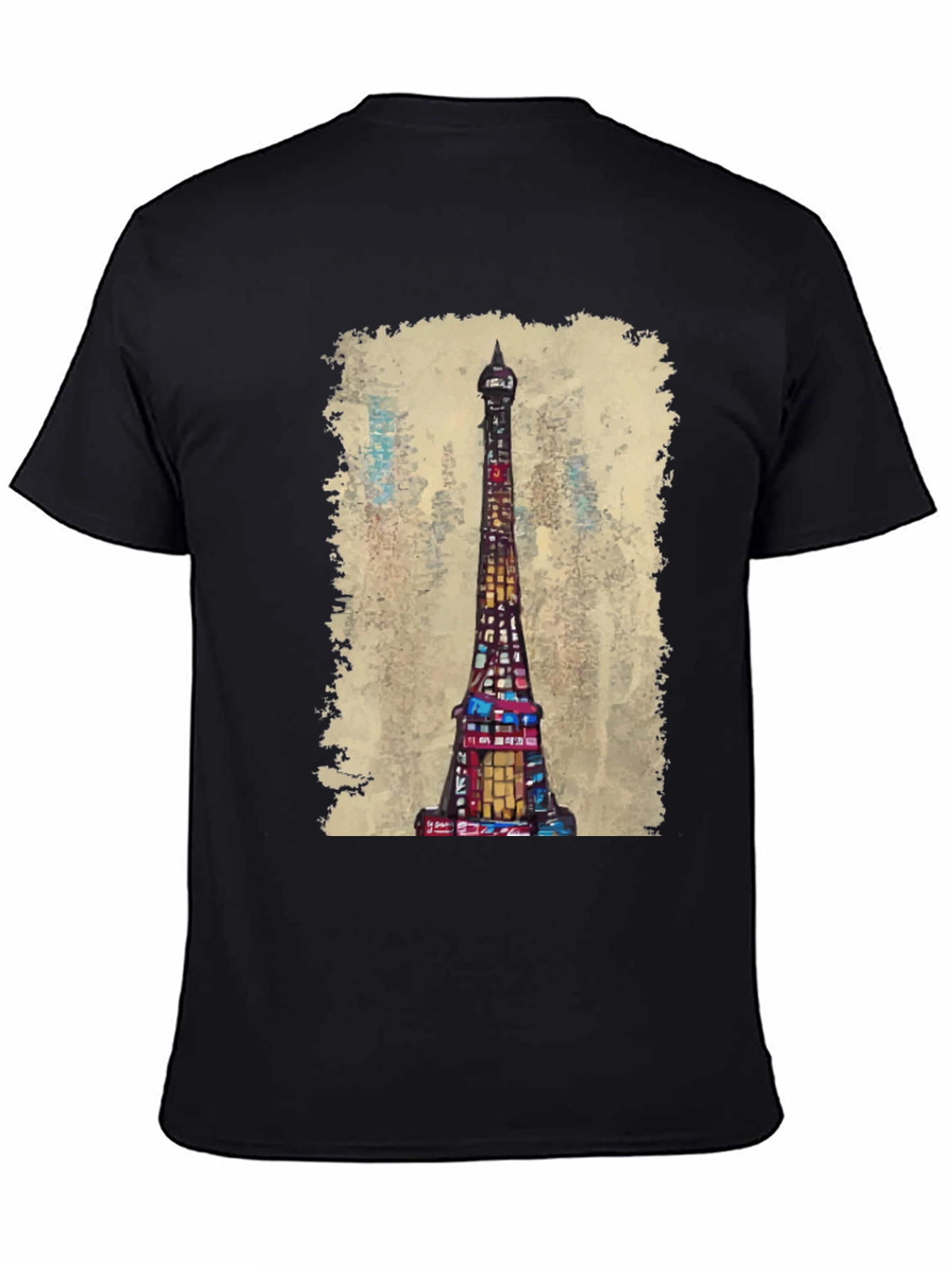 Eiffel Tower Graphic Tee - Artistic Cityscape Shirt