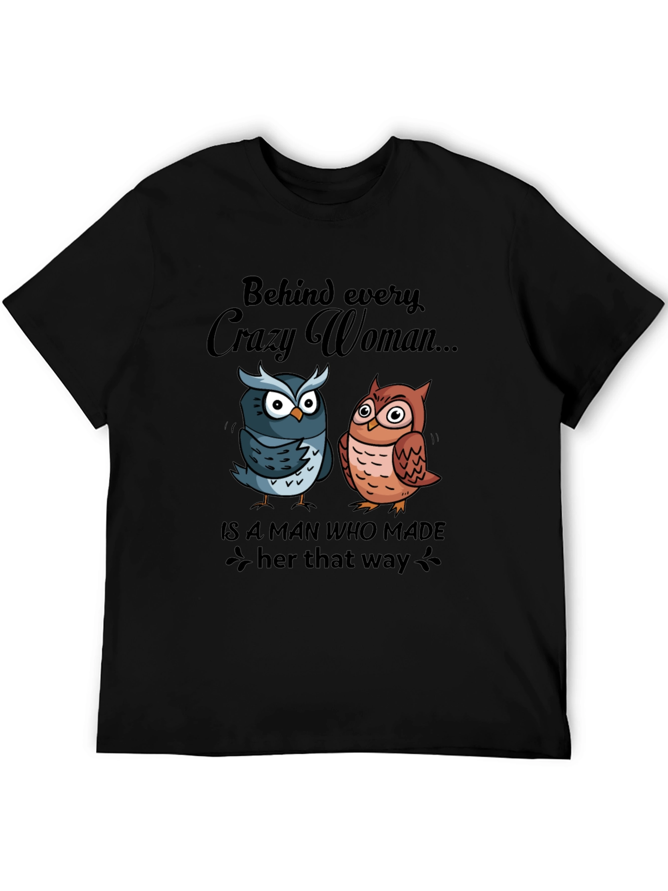 Crazy Woman Owl Graphic Tee