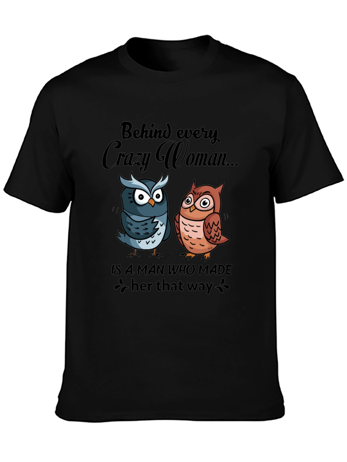 Crazy Woman Owl Graphic Tee
