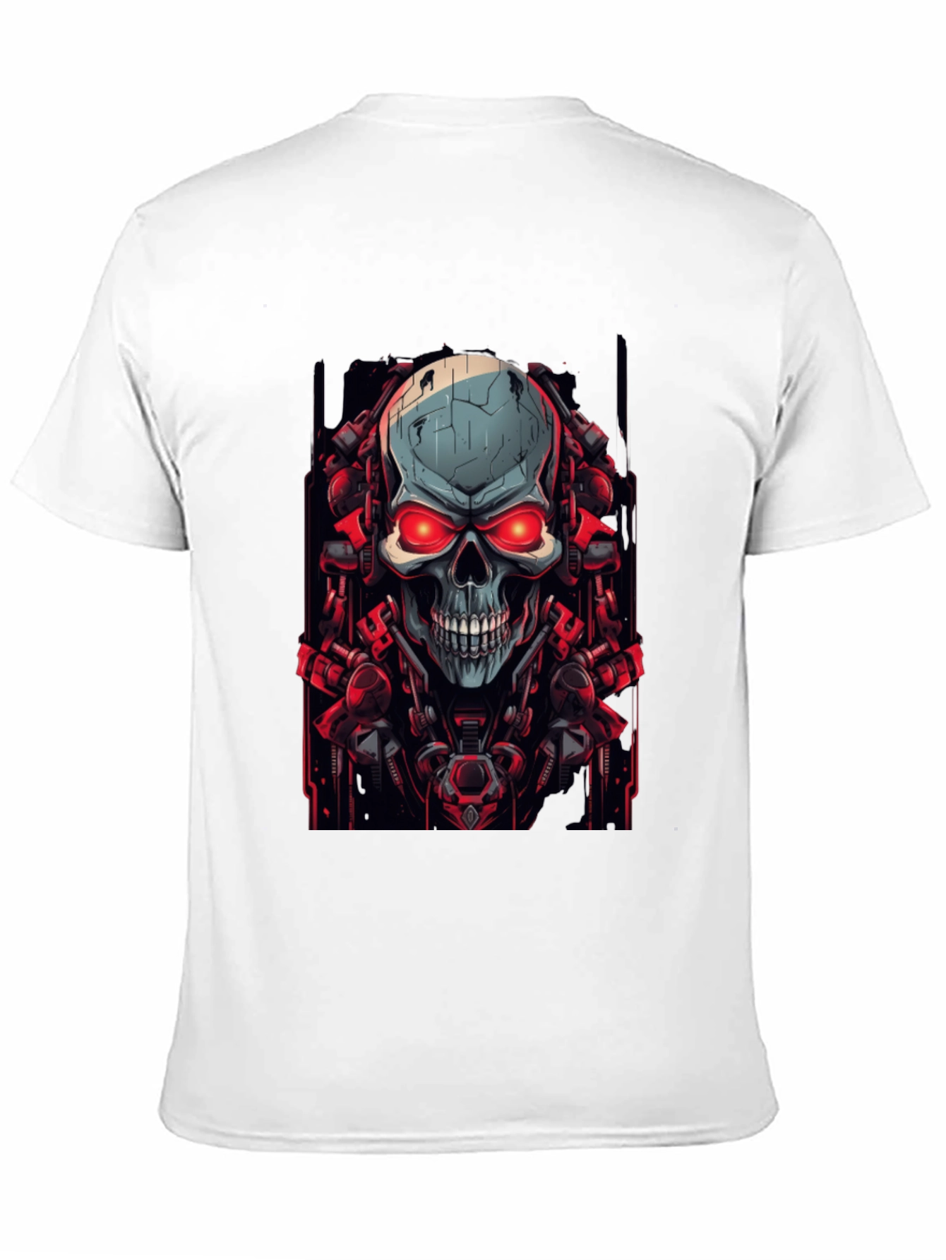 Cyberpunk Skull Graphic Black T-Shirt
