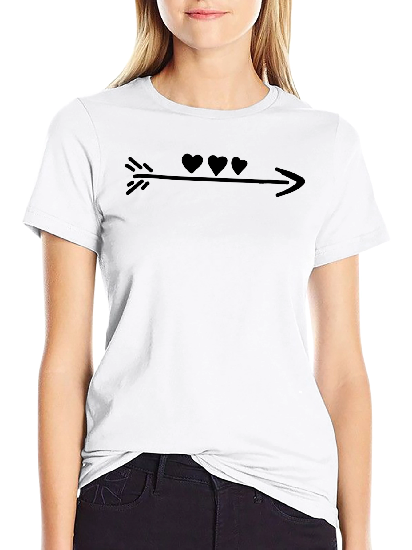 Heart Arrow Graphic Tee - Black