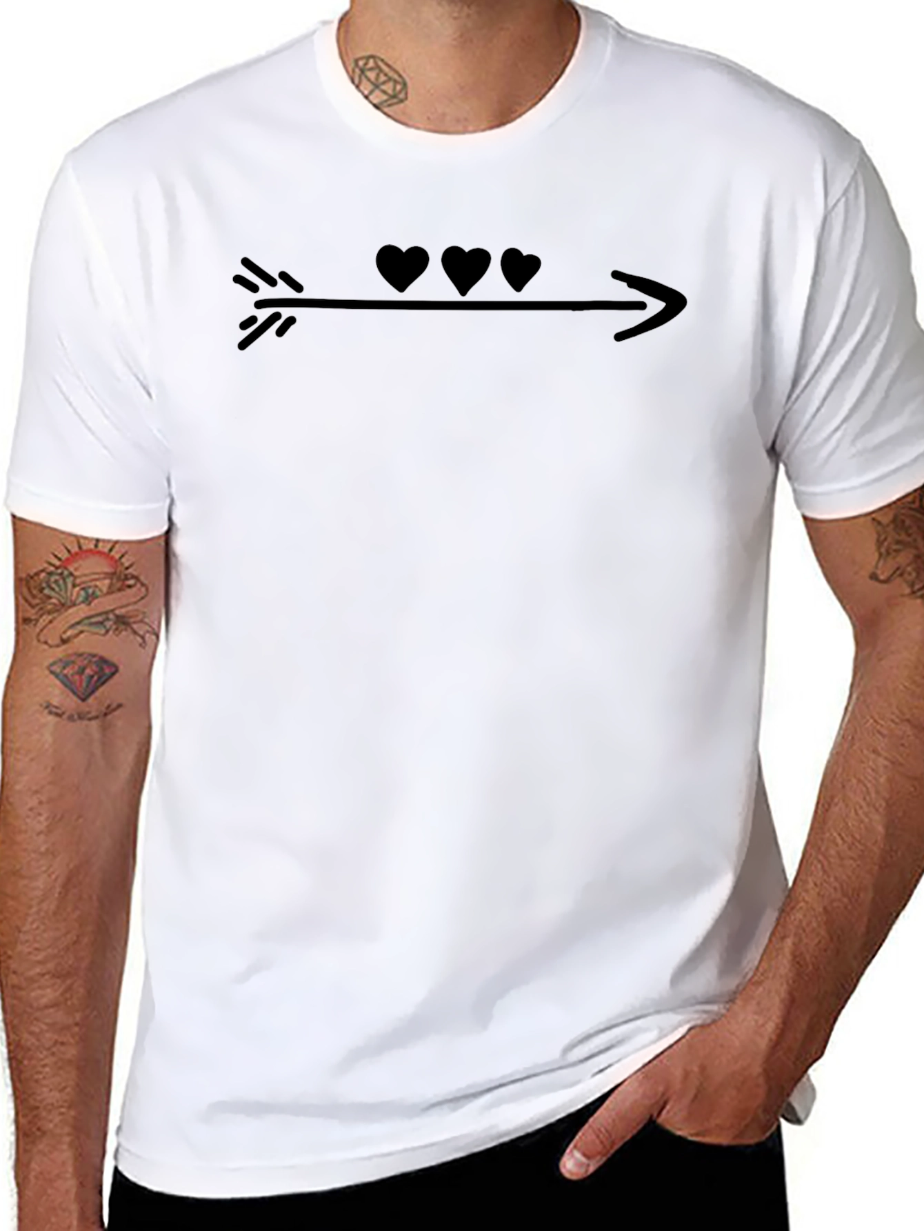 Heart Arrow Graphic Tee - Black