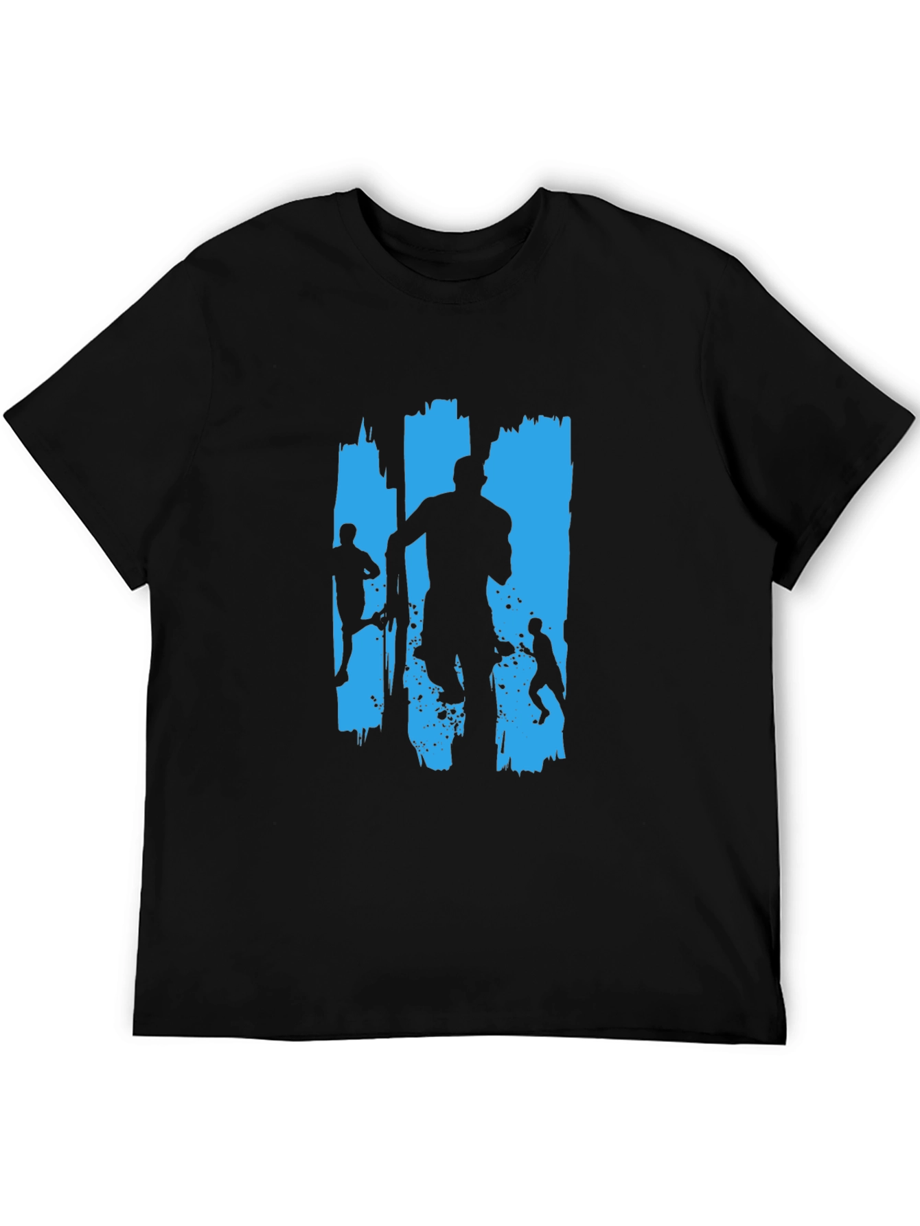 Runner Silhouette Graphic Tee - Black Cotton Casual Shirt