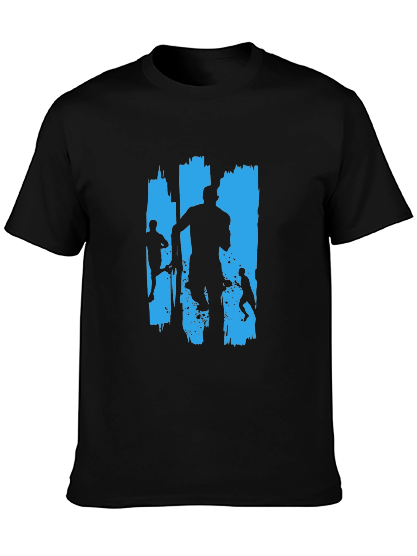 Runner Silhouette Graphic Tee - Black Cotton Casual Shirt