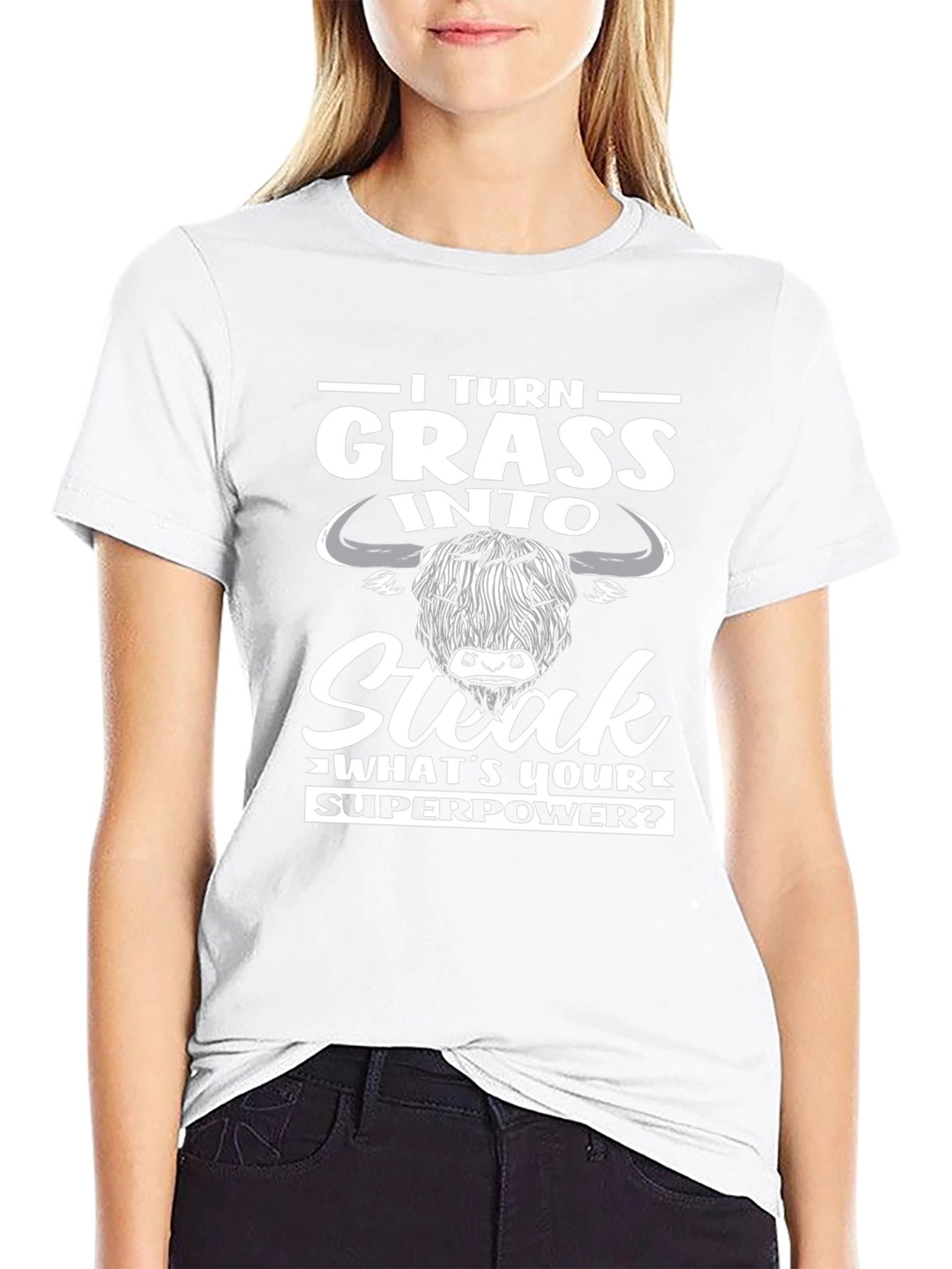 I Turn Grass Into Steak T-Shirt Funny Novelty Tee