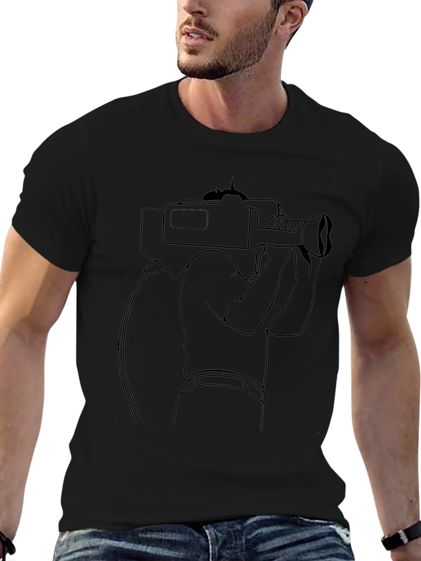 Cameraman Graphic T-Shirt - Black
