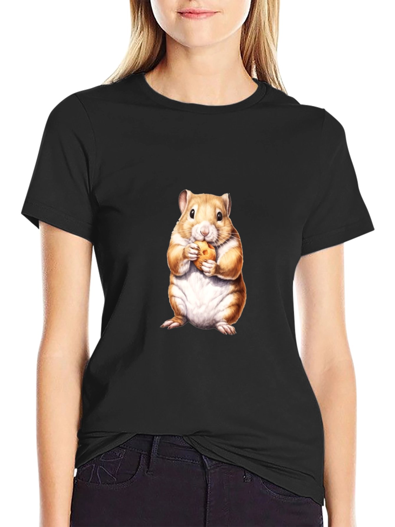 Hamster Eating Cookie Graphic Tee