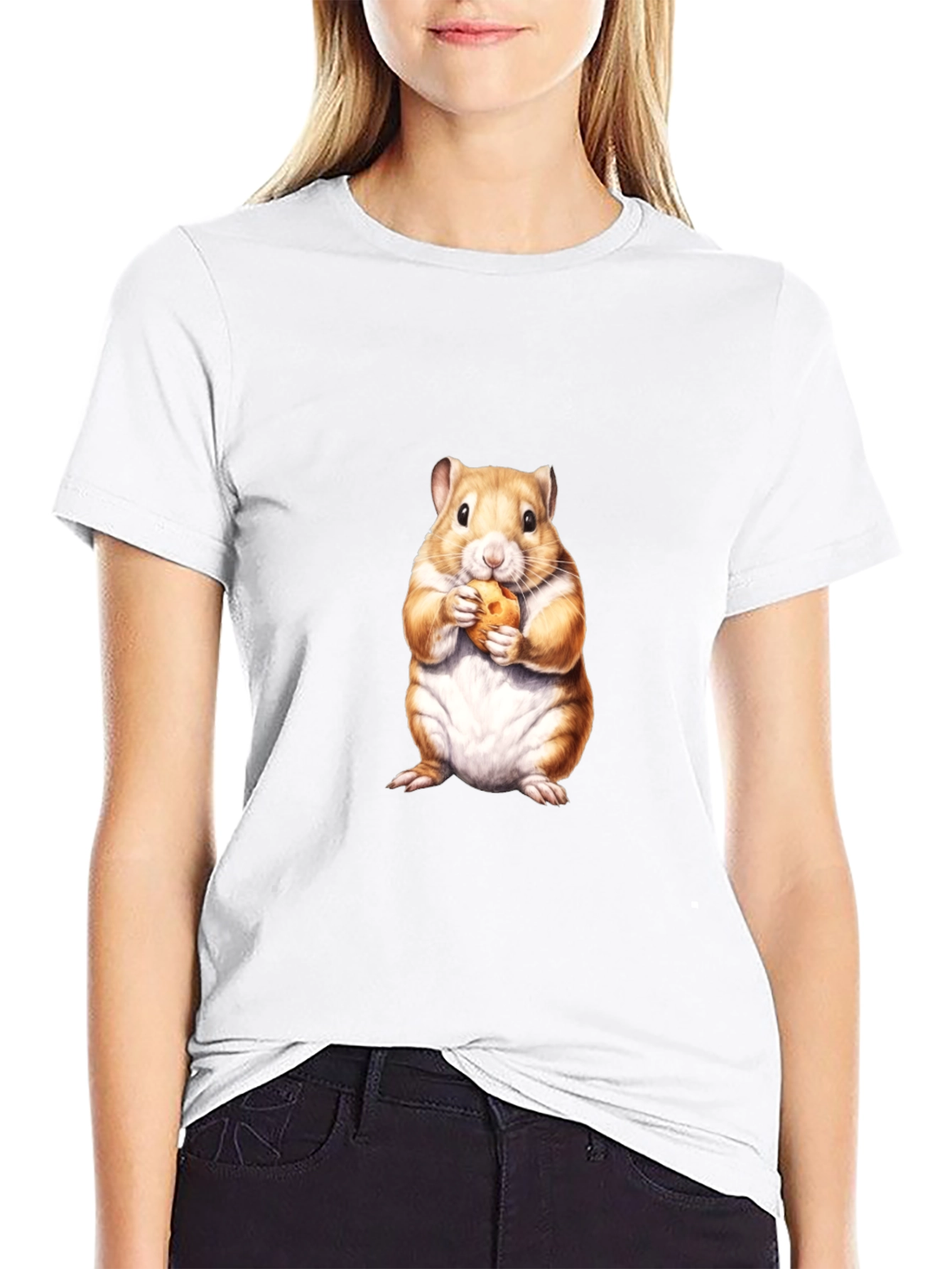 Hamster Eating Cookie Graphic Tee