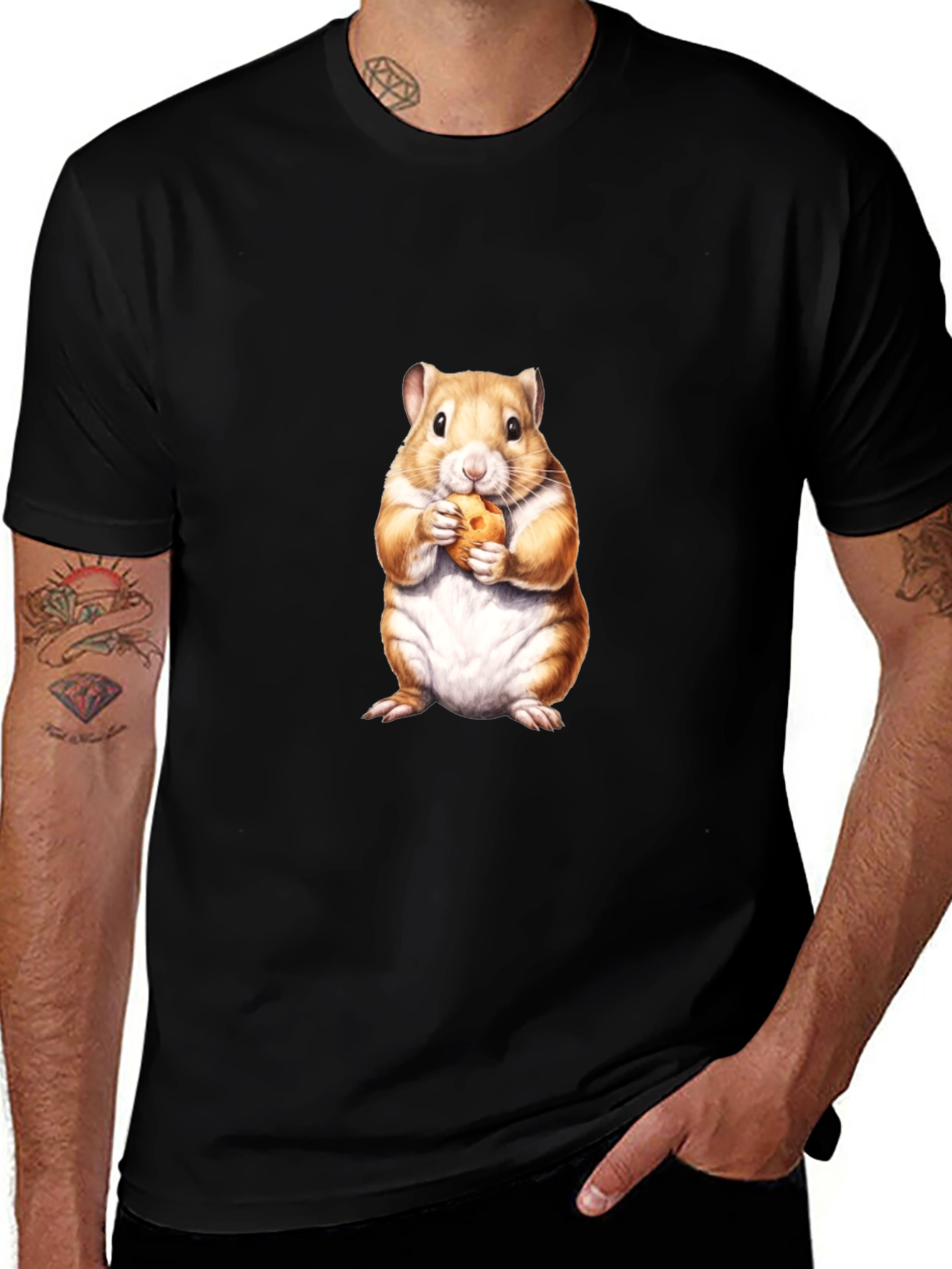 Hamster Eating Cookie Graphic Tee