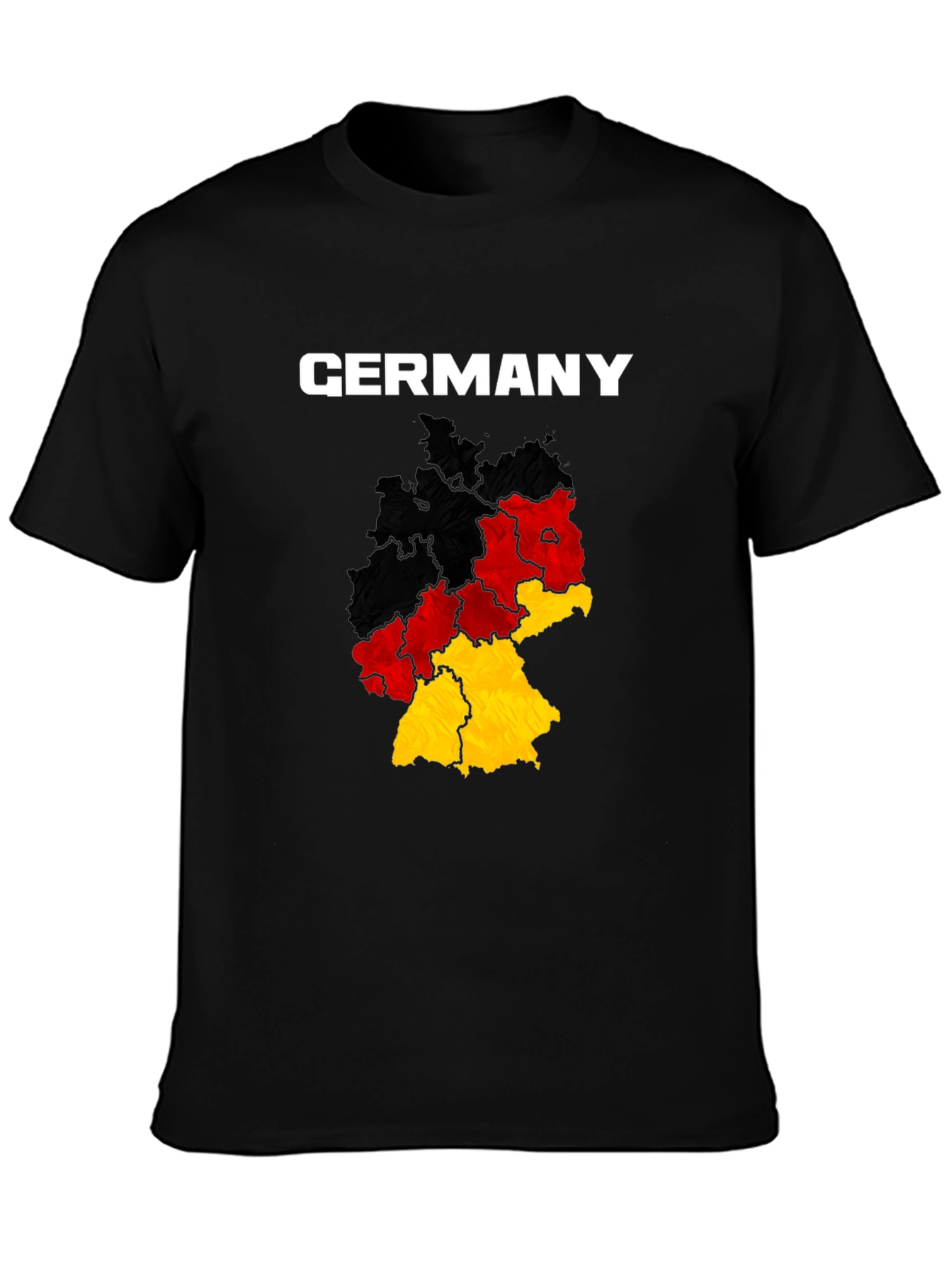 Germany Map T-Shirt - Black Cotton