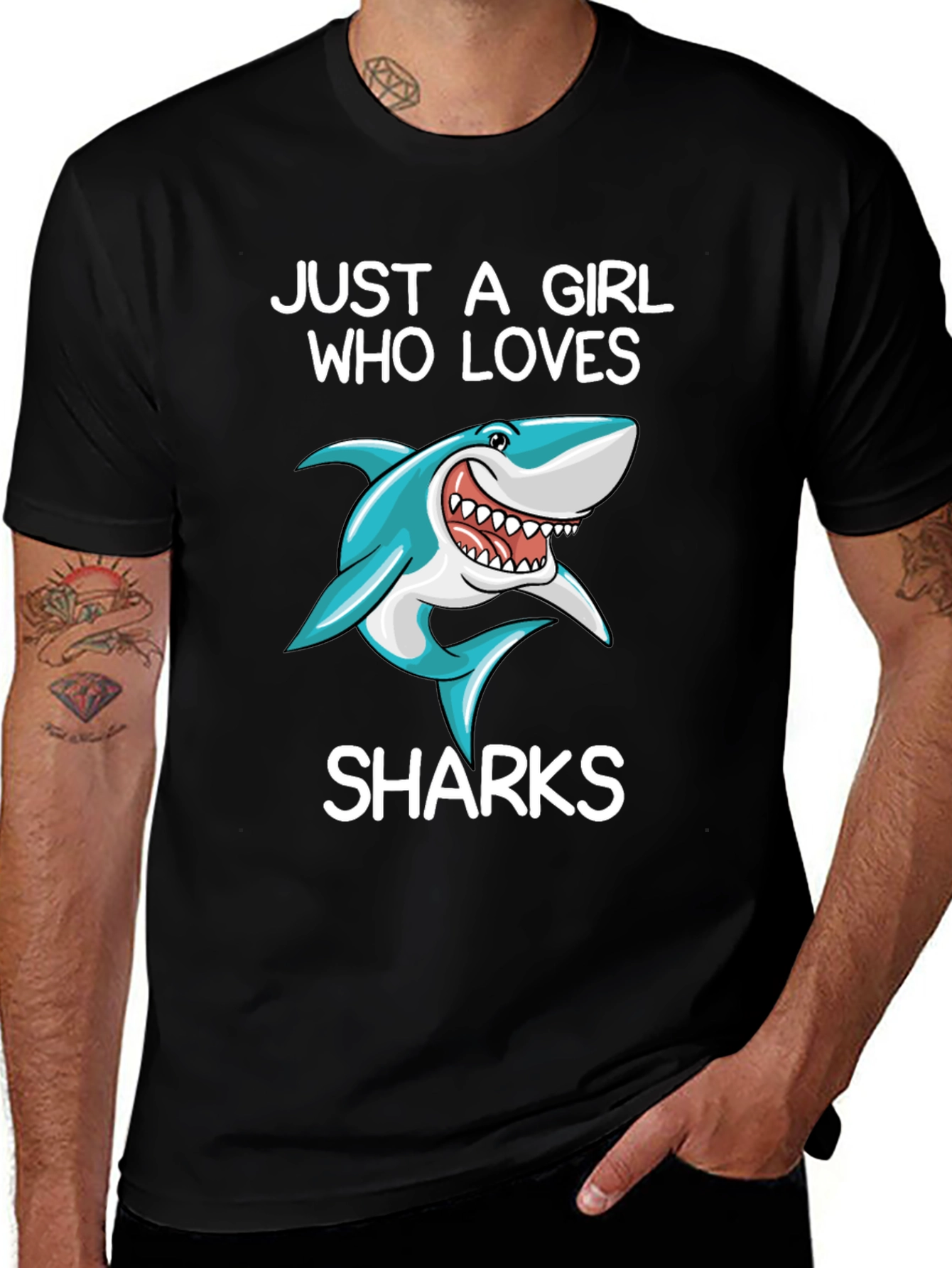 Just a Girl Who Loves Sharks Graphic Tee