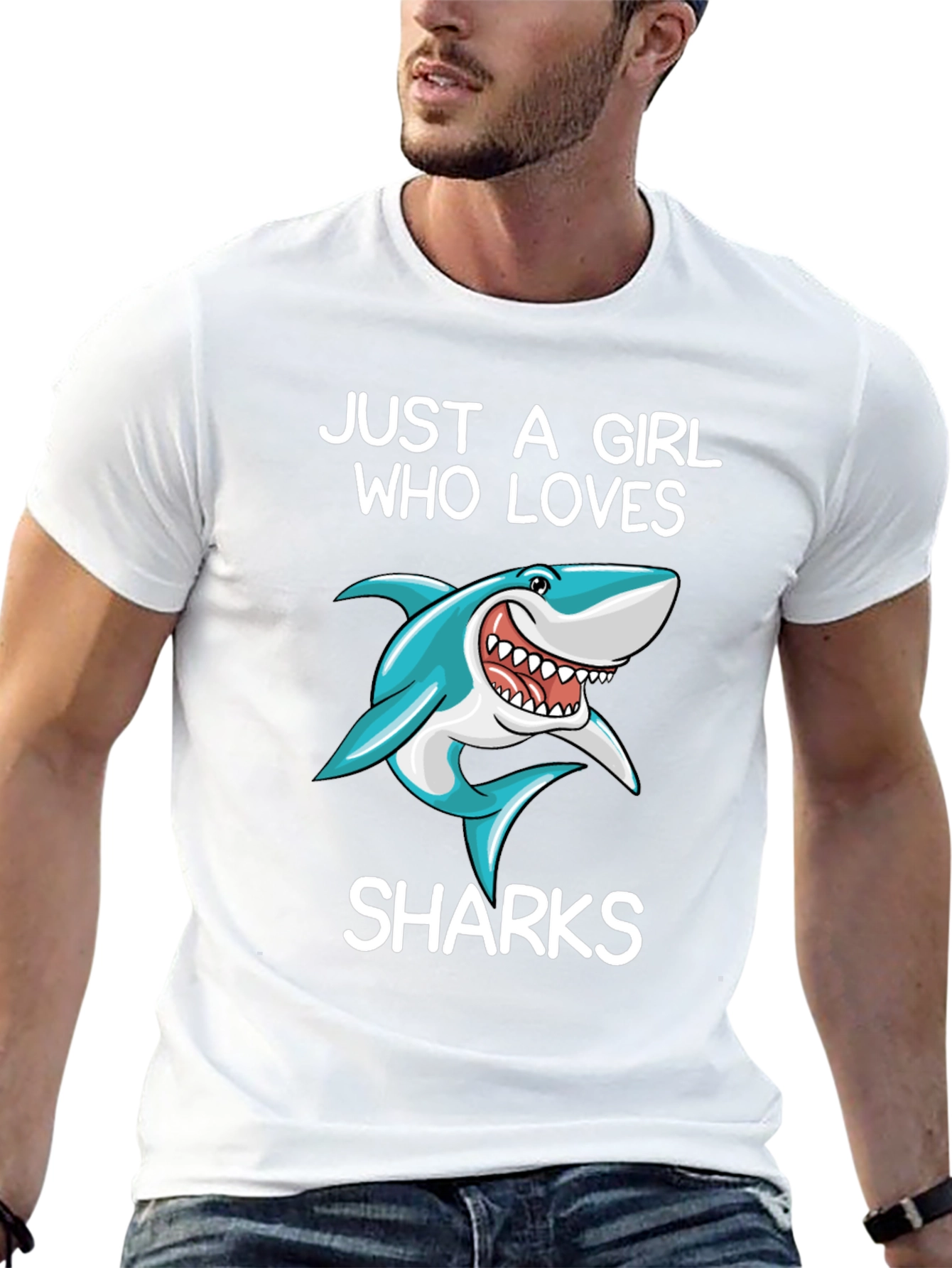 Just a Girl Who Loves Sharks Graphic Tee